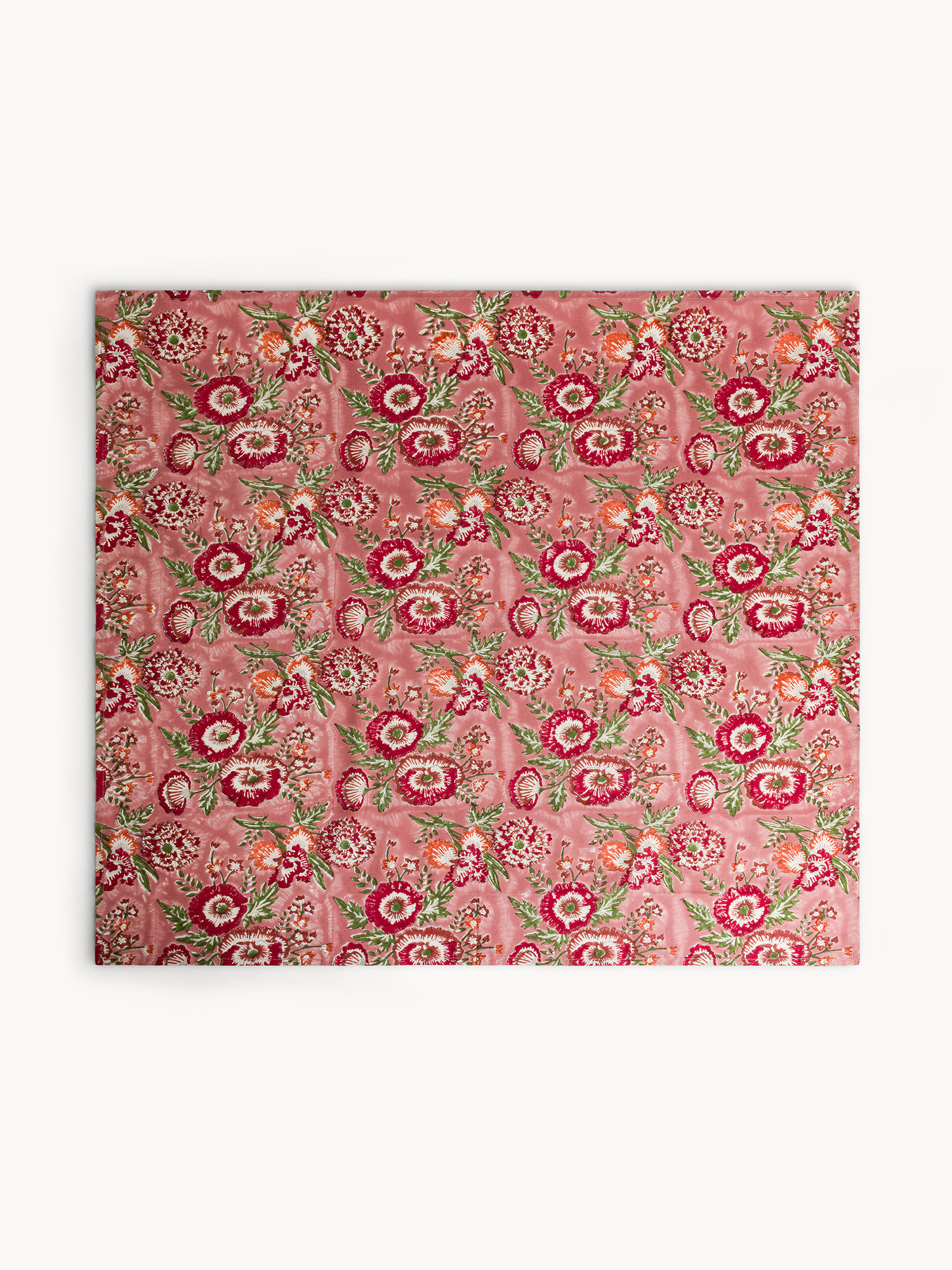 Centrotavola in puro cotone con stampa block print floreale, Multicolor, large image number 0