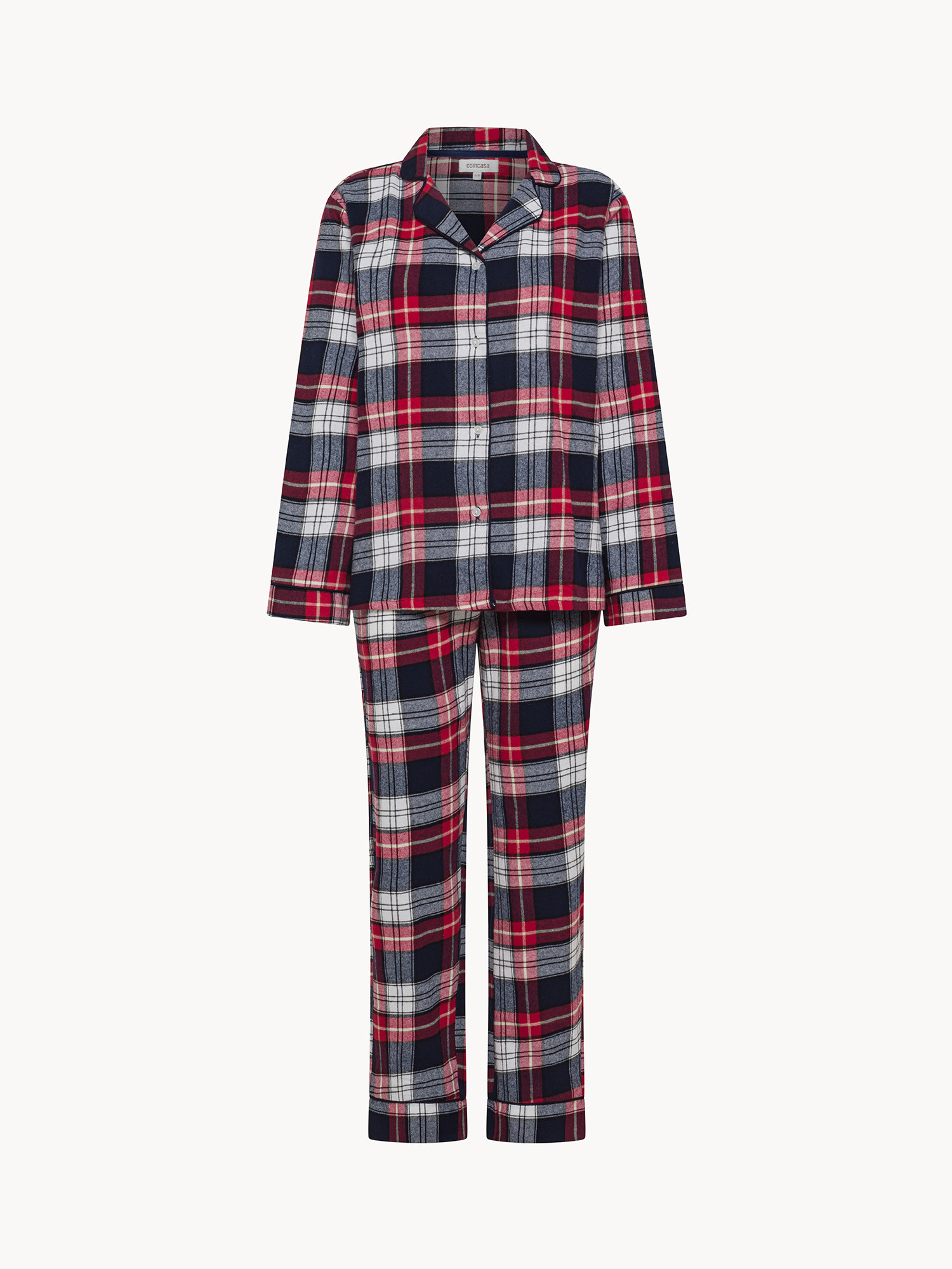 Tartan flannel pajamas, Blue, large image number 0