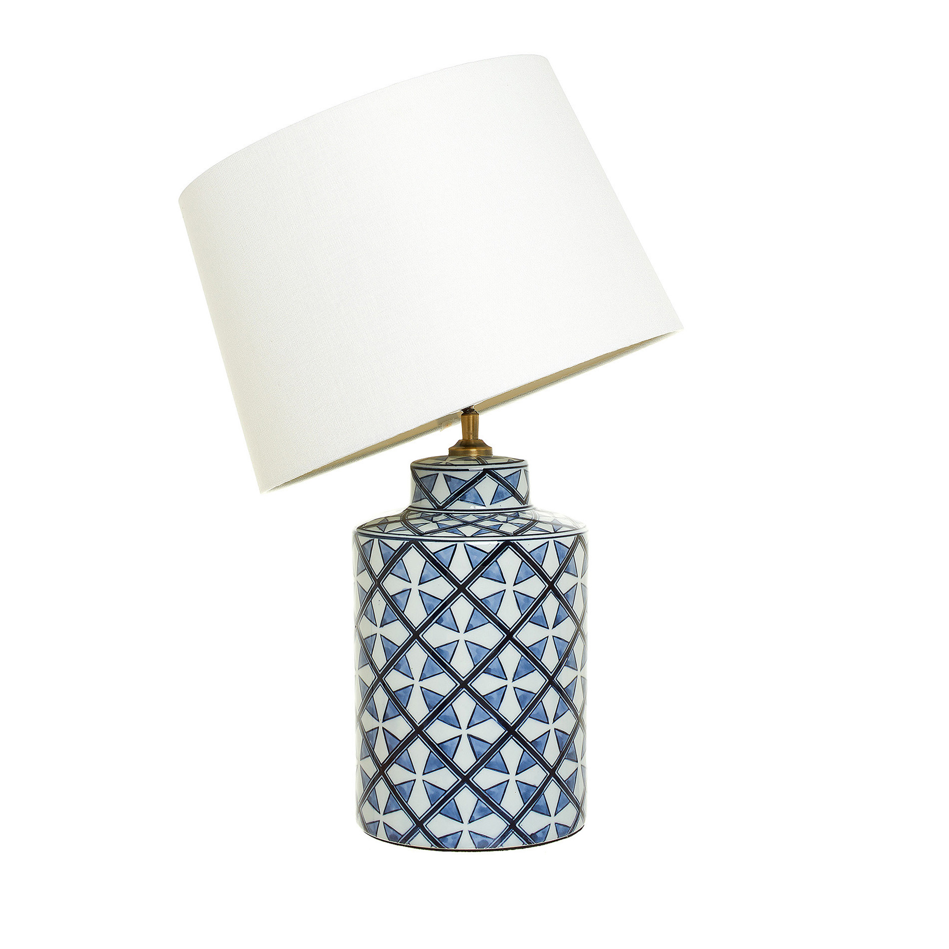 Porcelain Lamp, White / Blue, large image number 1