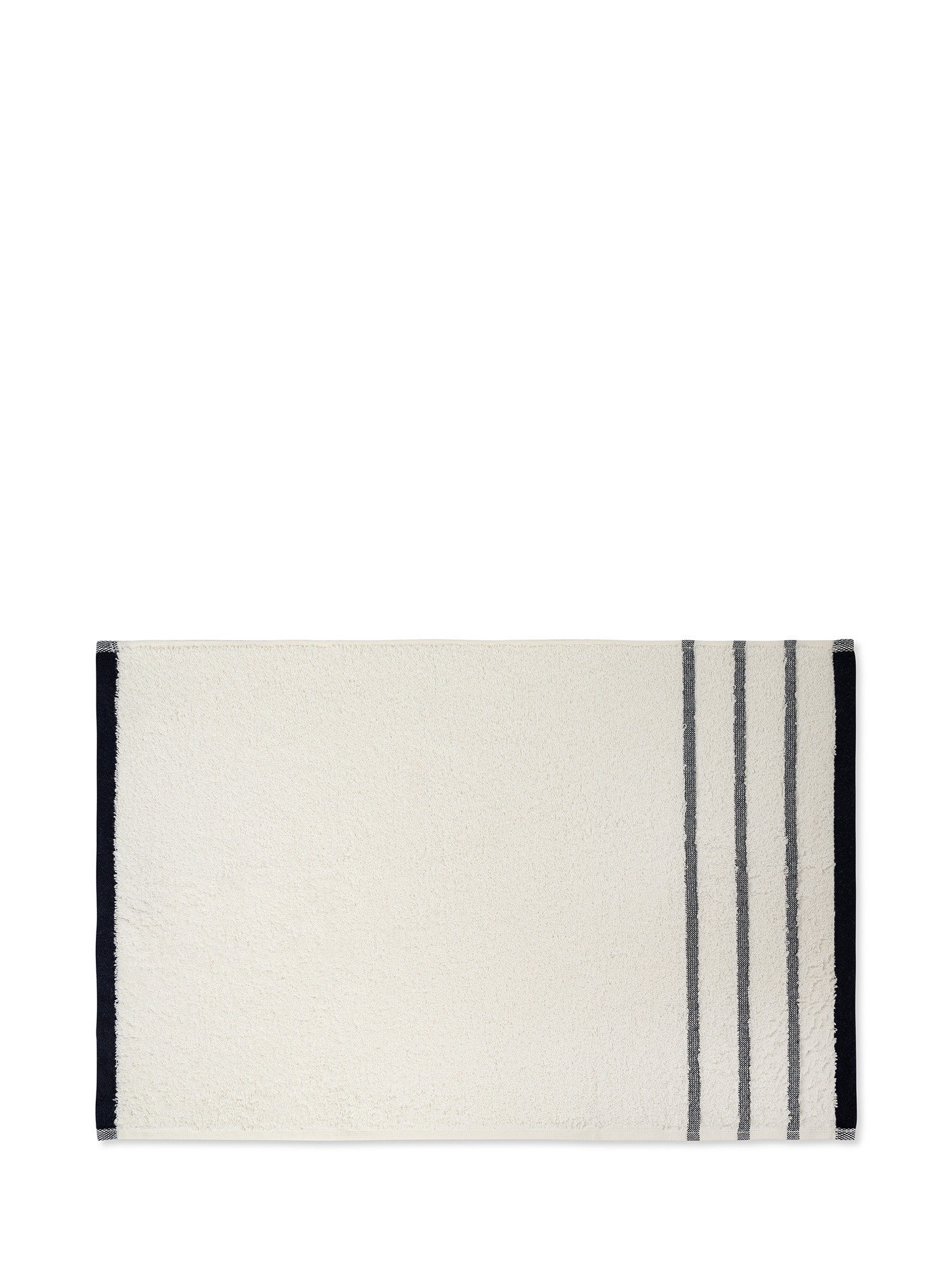 Cotton terry towel with nautical stripes motif, White, large image number 1