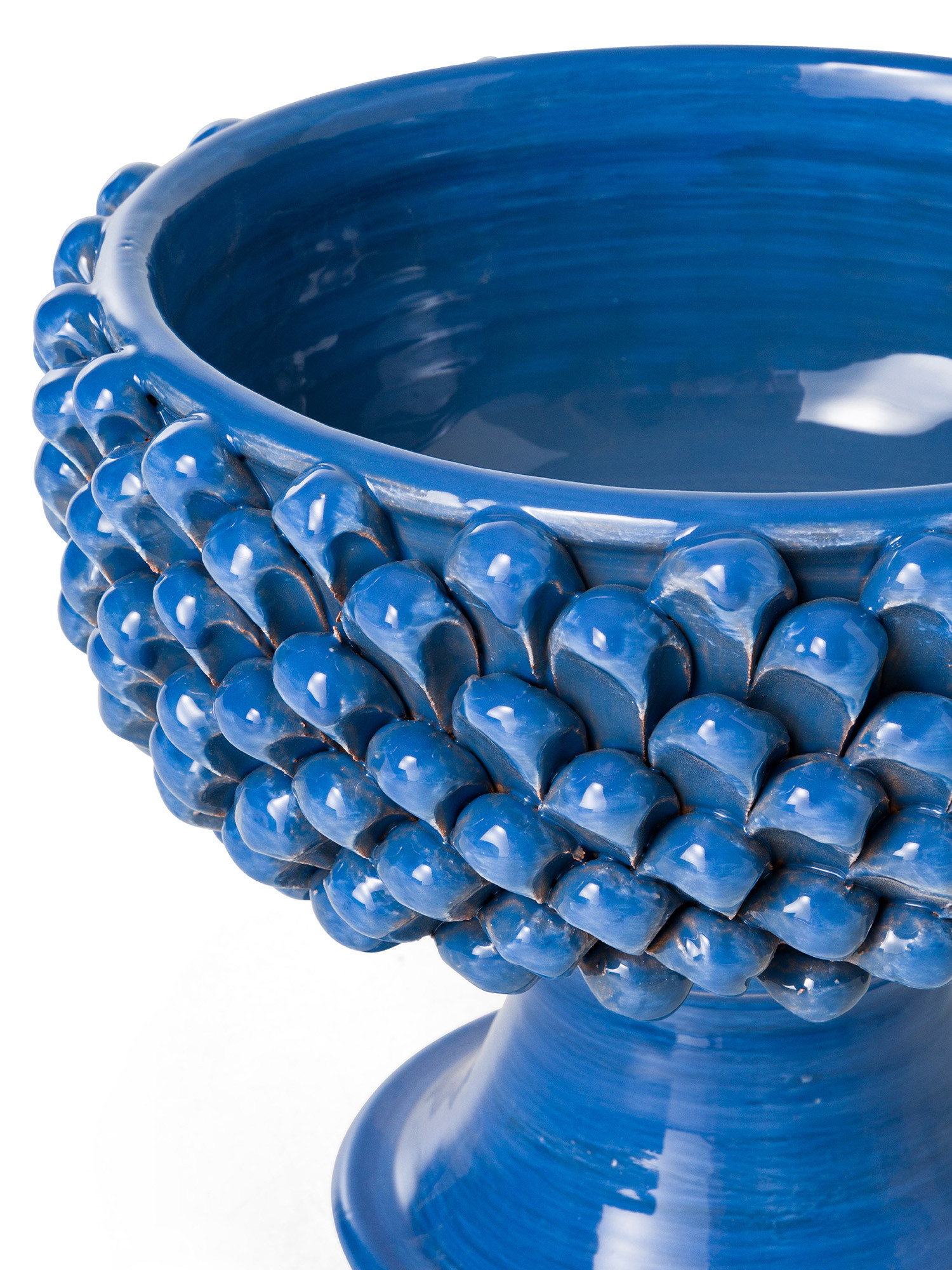 Coprivaso in ceramica artigianale Made in Italy, Azzurro, large image number 1
