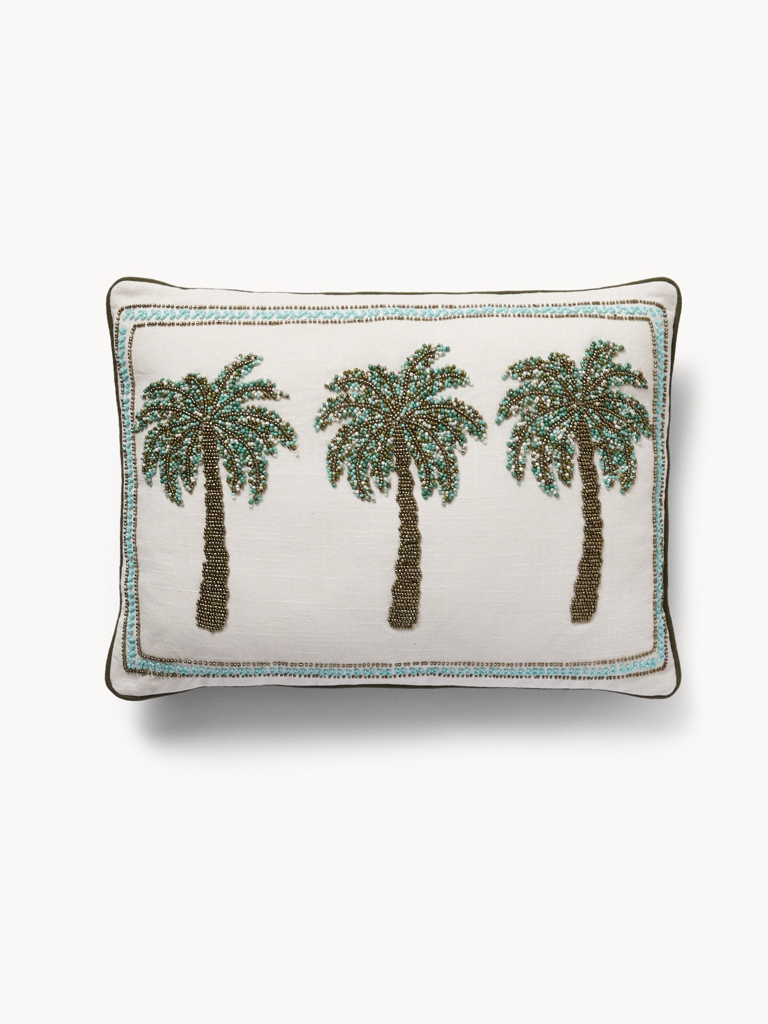 Cuscino con ricamo pesci e perline 35x50cm, Multicolor, large image number 0