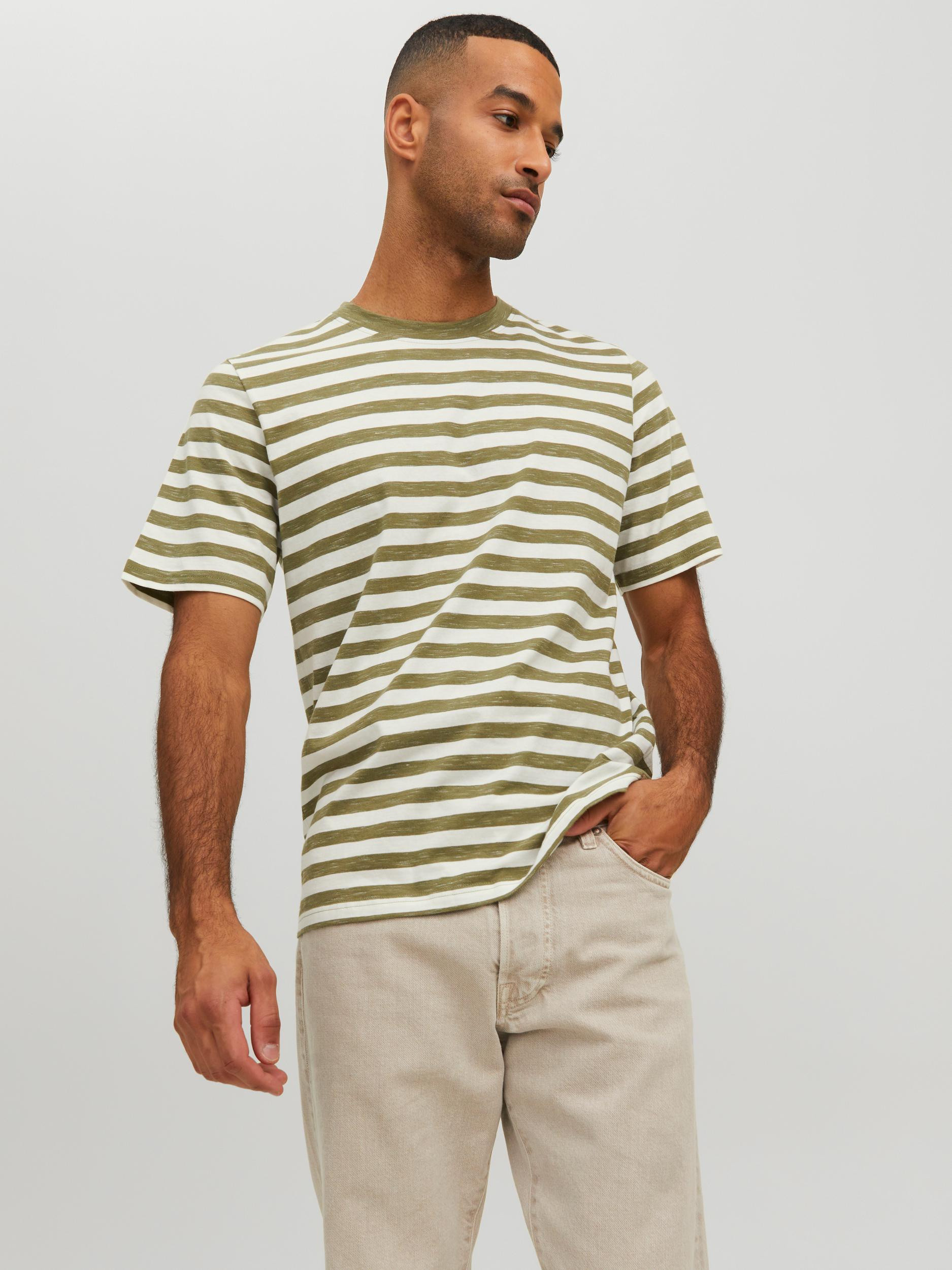 Jack & Jones - Striped T-Shirt, Light Green, large image number 1