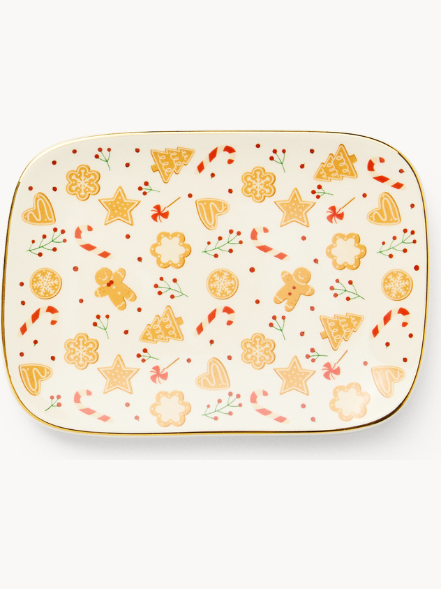 Piatto da portata in stoneware motivo gingerbread