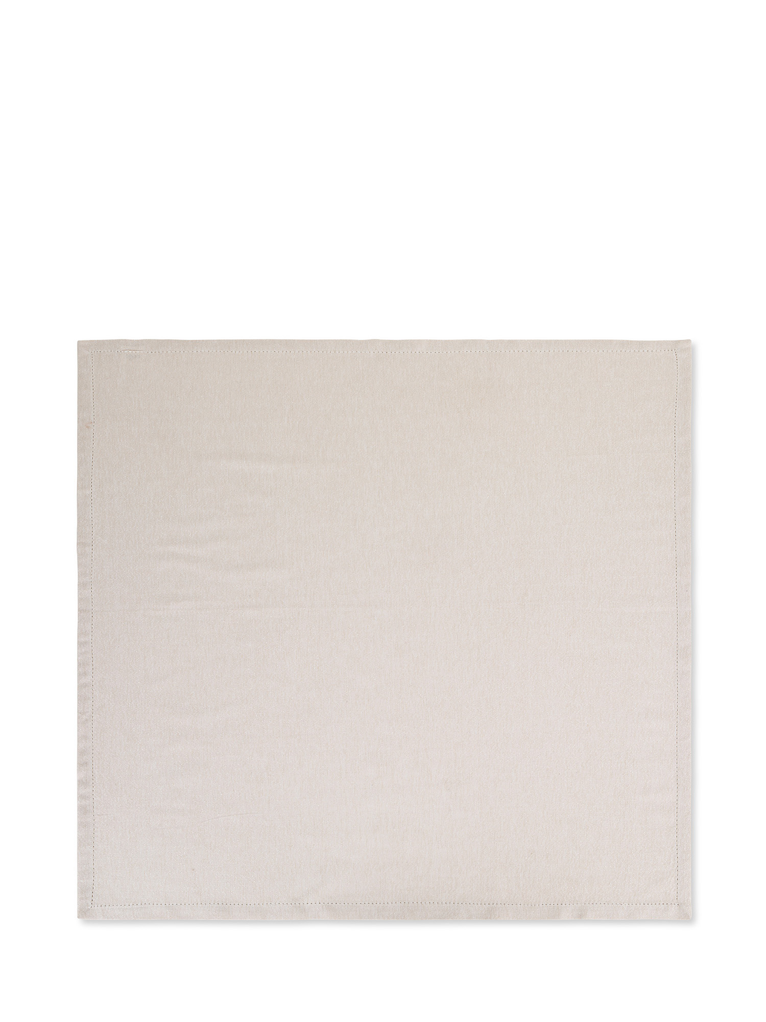 Centrotavola cotone tinta unita con fili lurex, Beige chiaro, large image number 0