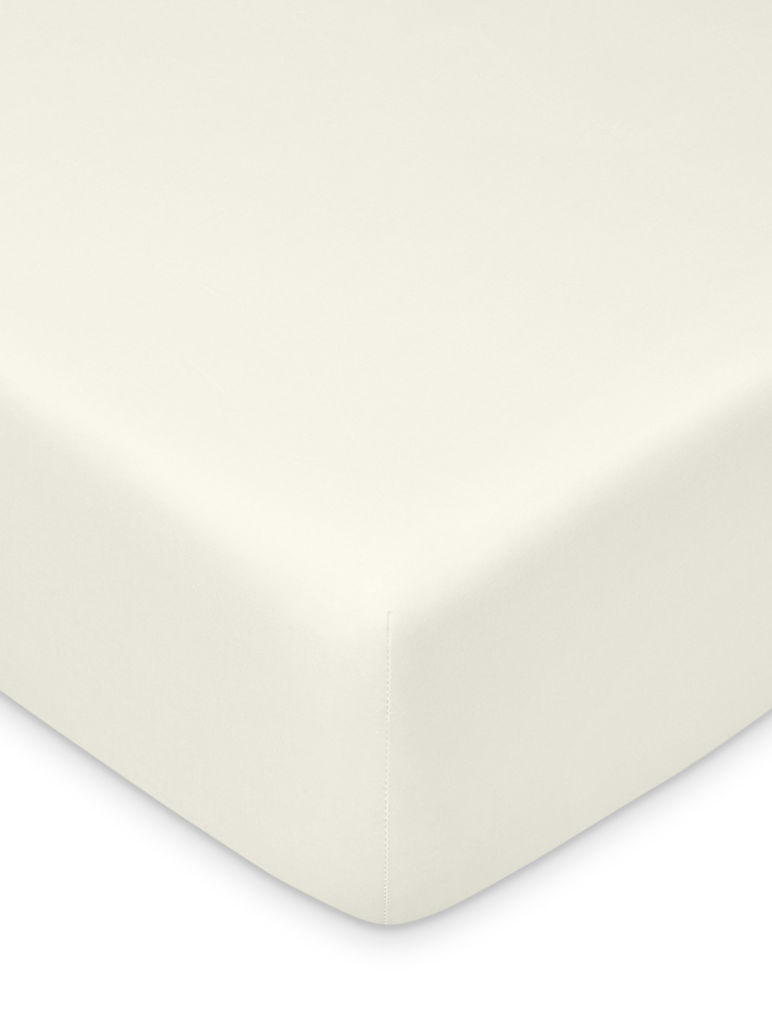 Lanzuolo con angoli cotone percalle tinta unita, Bianco, large image number 0