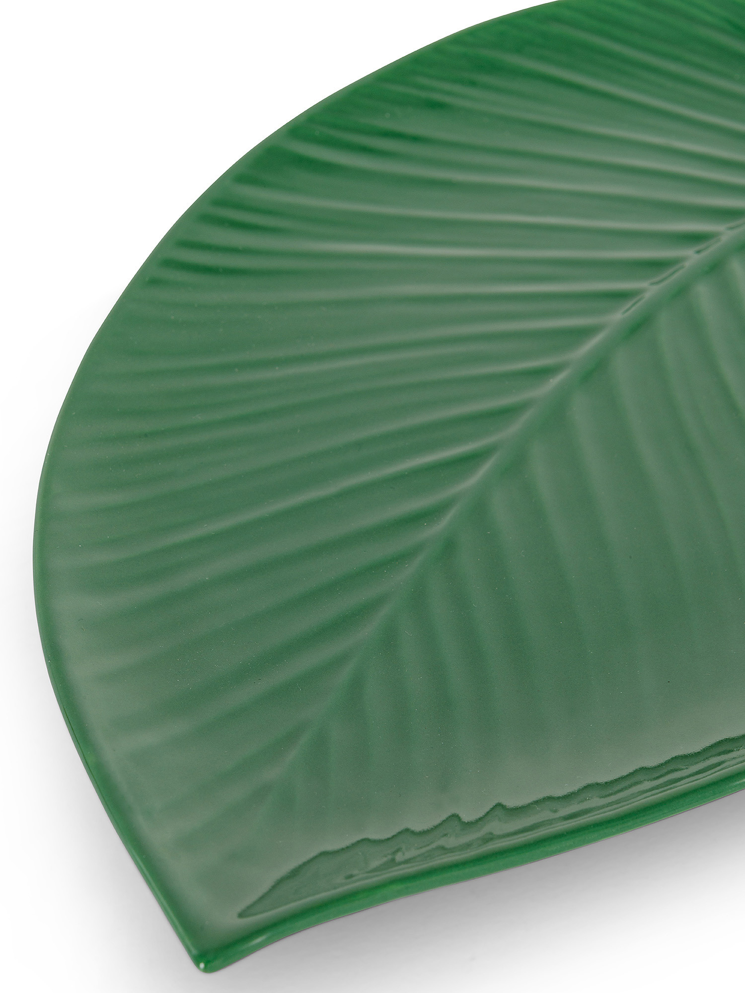 New bone china leaf serving plate, Green, large image number 1