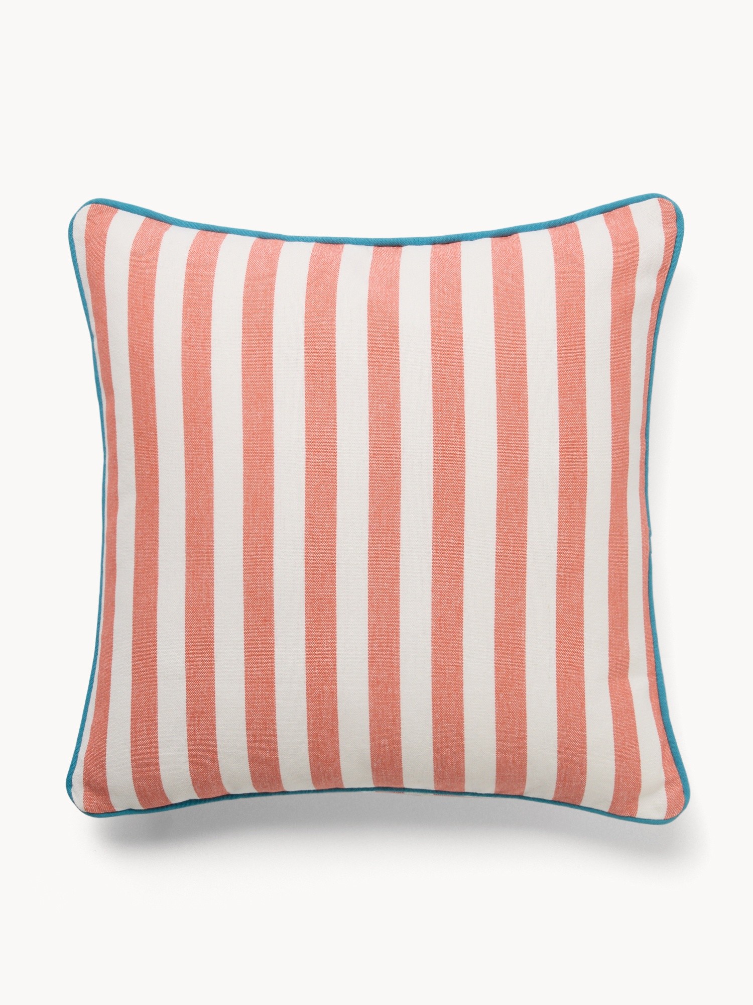 Striped Cushion with Contrast Overlock 45x45cm - Introductory Price, Red, large image number 0