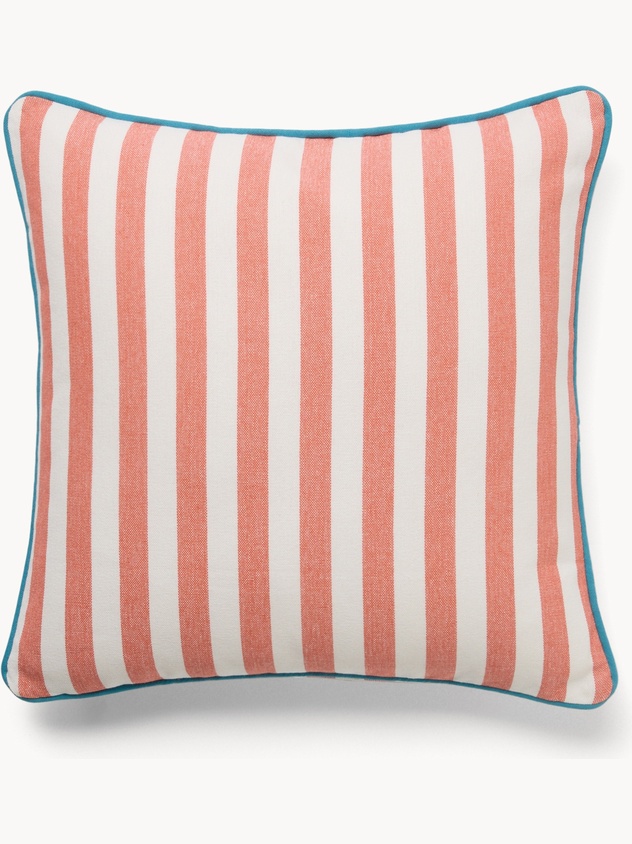 Striped Cushion with Contrast Overlock 45x45cm - Introductory Price