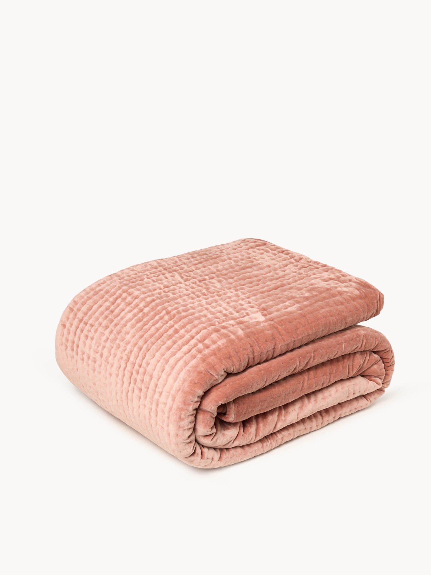 Cotton velvet bedspread, Light Brown, large image number 0