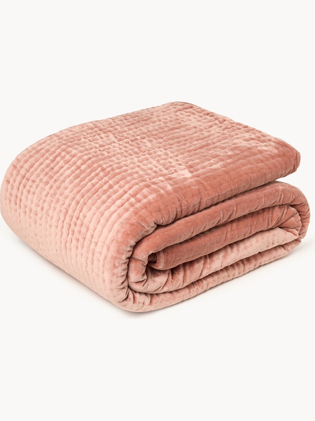 Cotton velvet bedspread