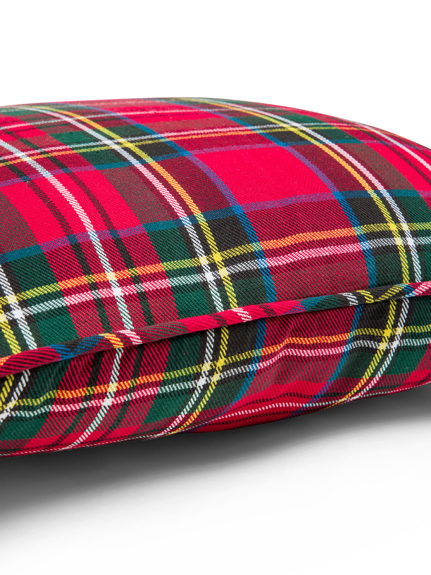 Cuscino in cotone motivo tartan 45x45cm, Rosso, large image number 1