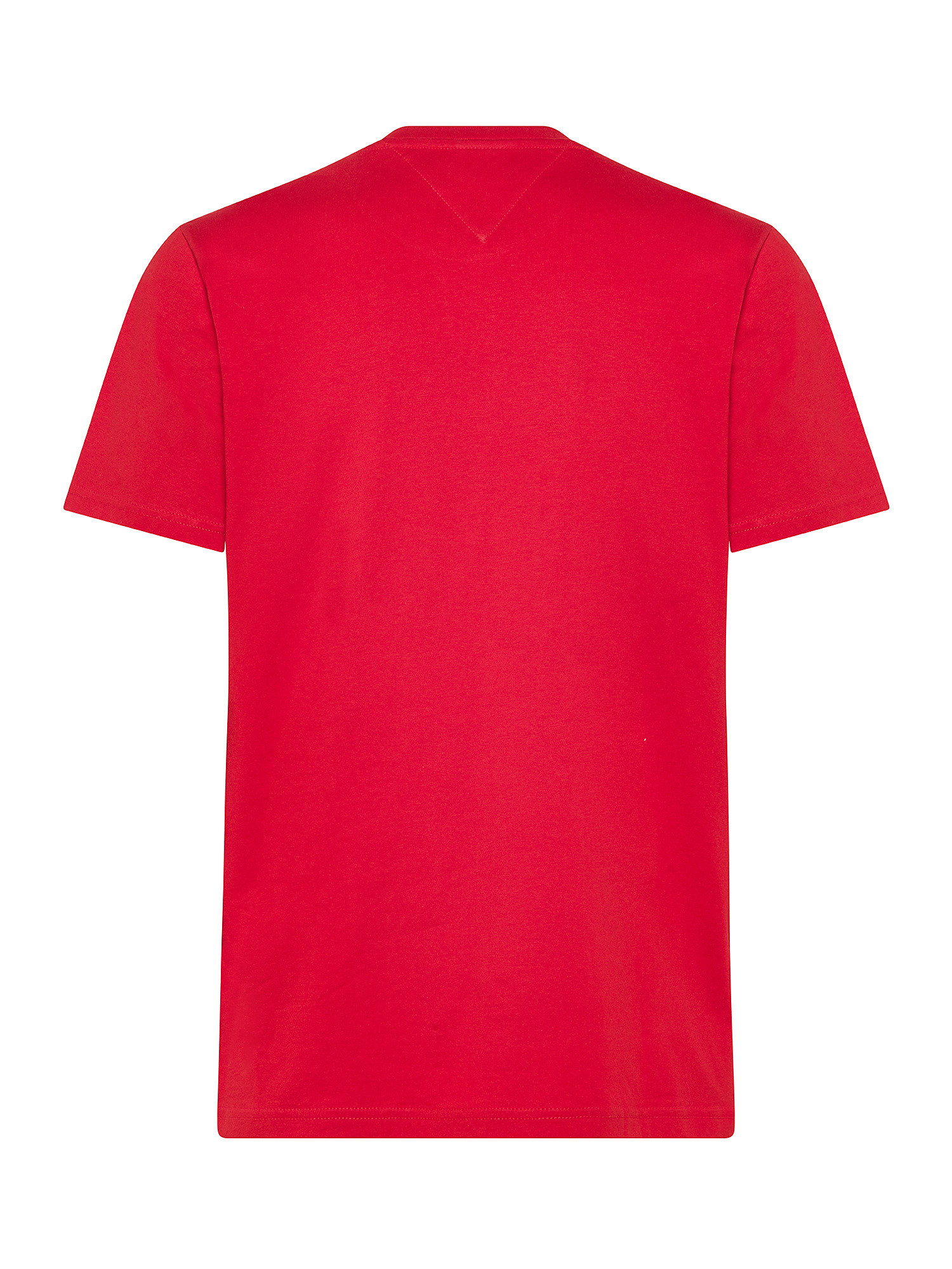 Tommy Jeans - Crew neck cotton T-shirt with print and logo, Red, large image number 1