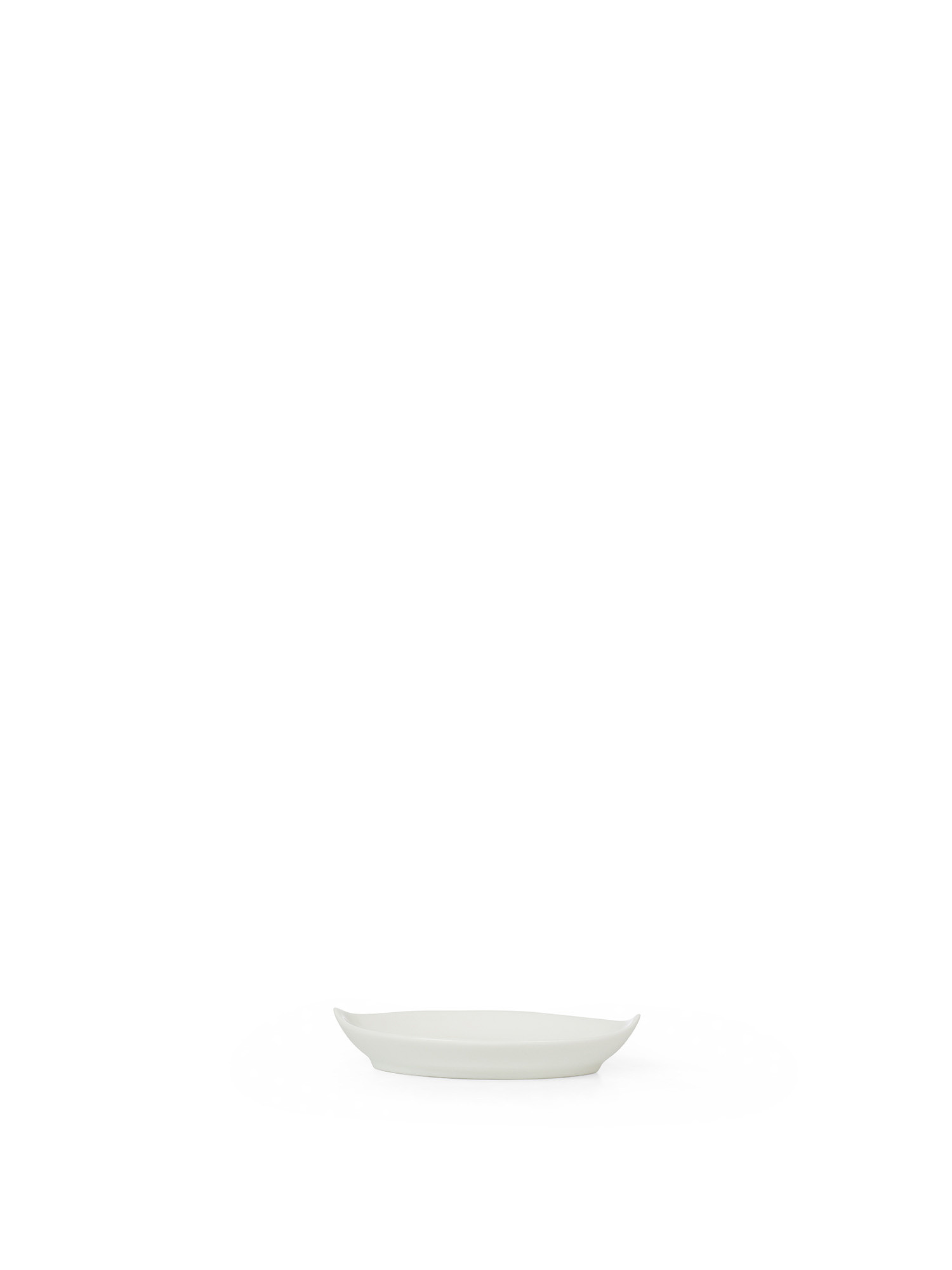 Porcelain cup with leaf, White, large image number 0