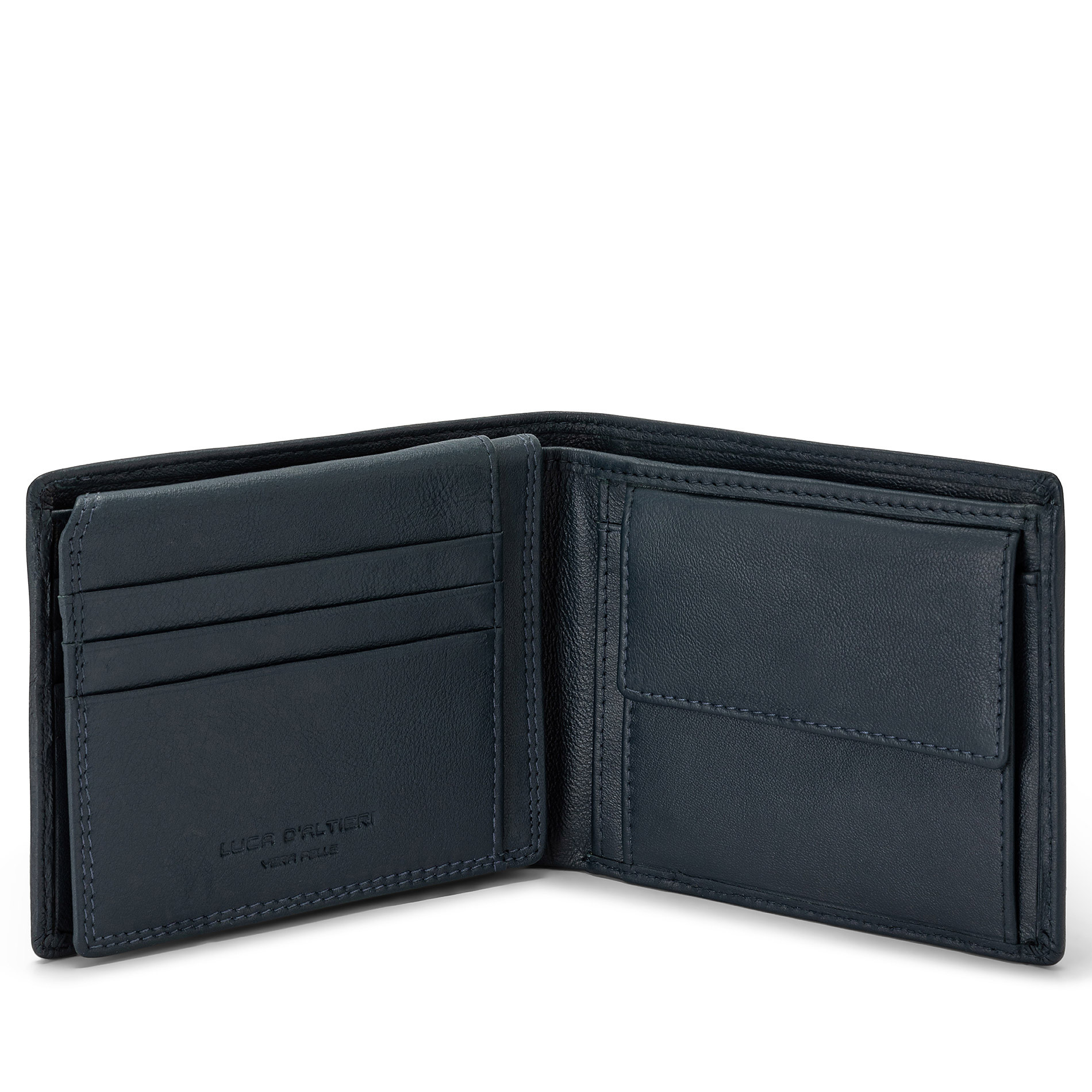 Luca D'Altieri leather wallet, Dark Blue, large image number 2