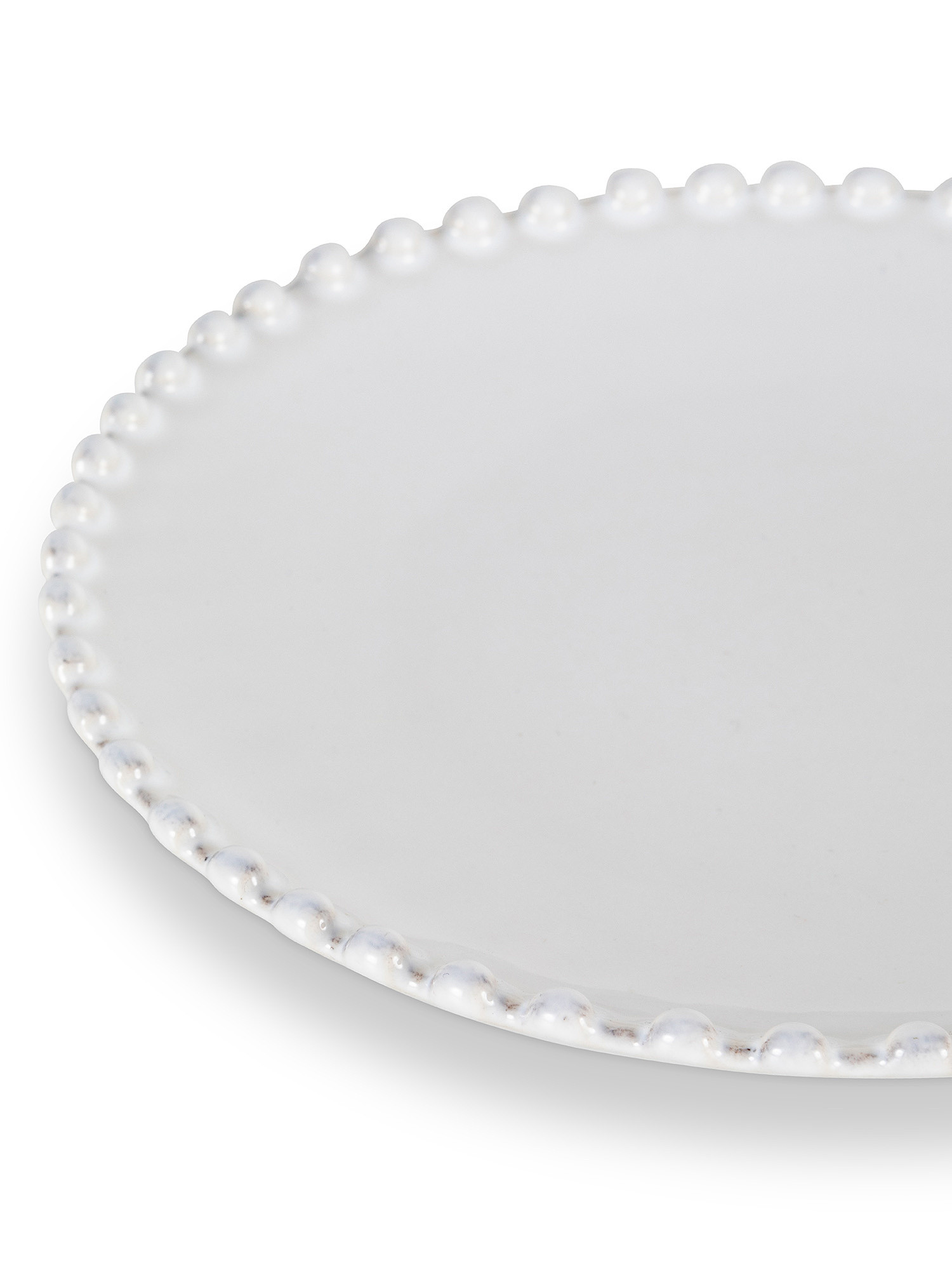Piatto pane ceramica Pearl, Bianco, large image number 1