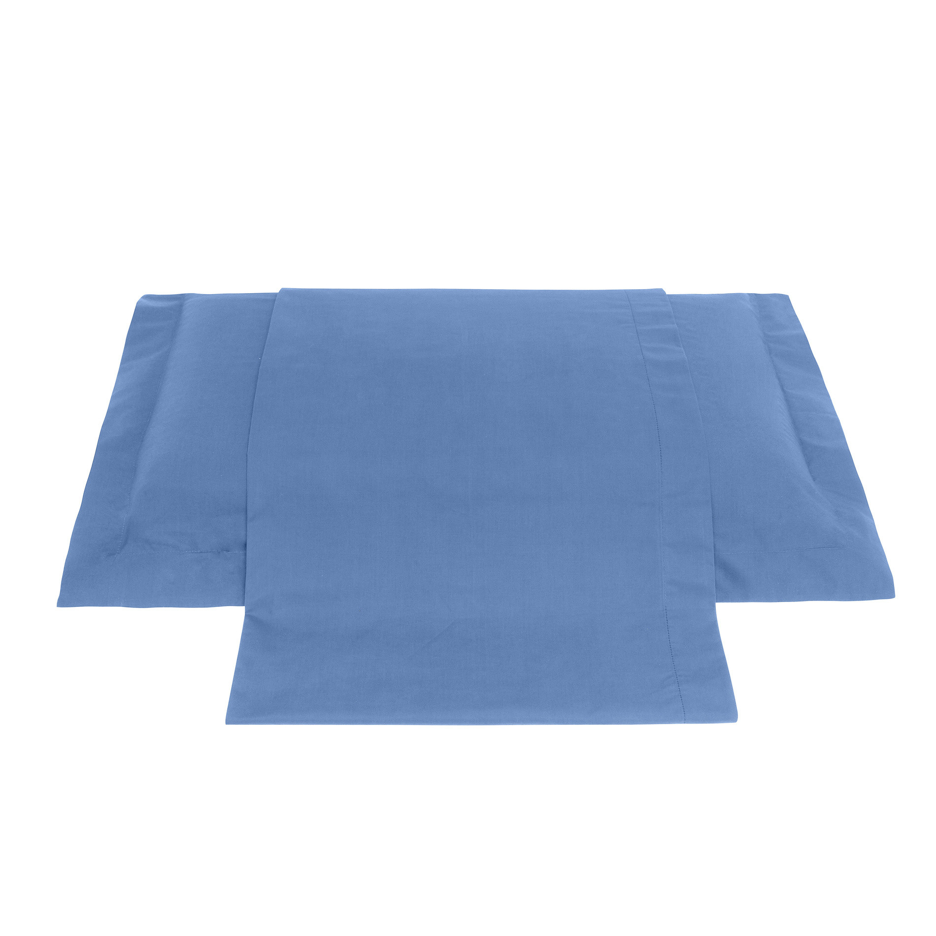 Zefiro solid colour flat sheet in percale., Blue Celeste, large image number 0