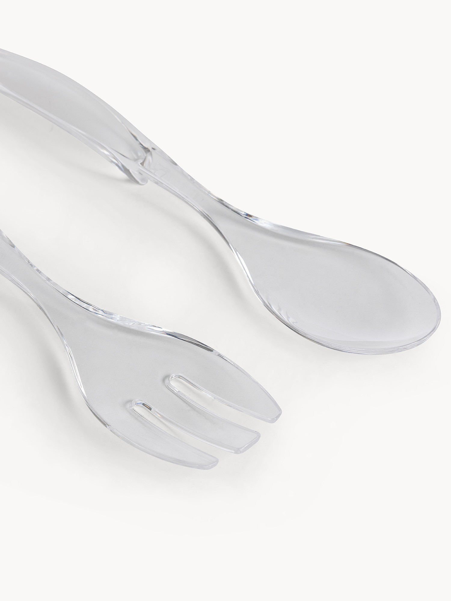Set of 2 transparent plastic cutlery, Transparent, large image number 1