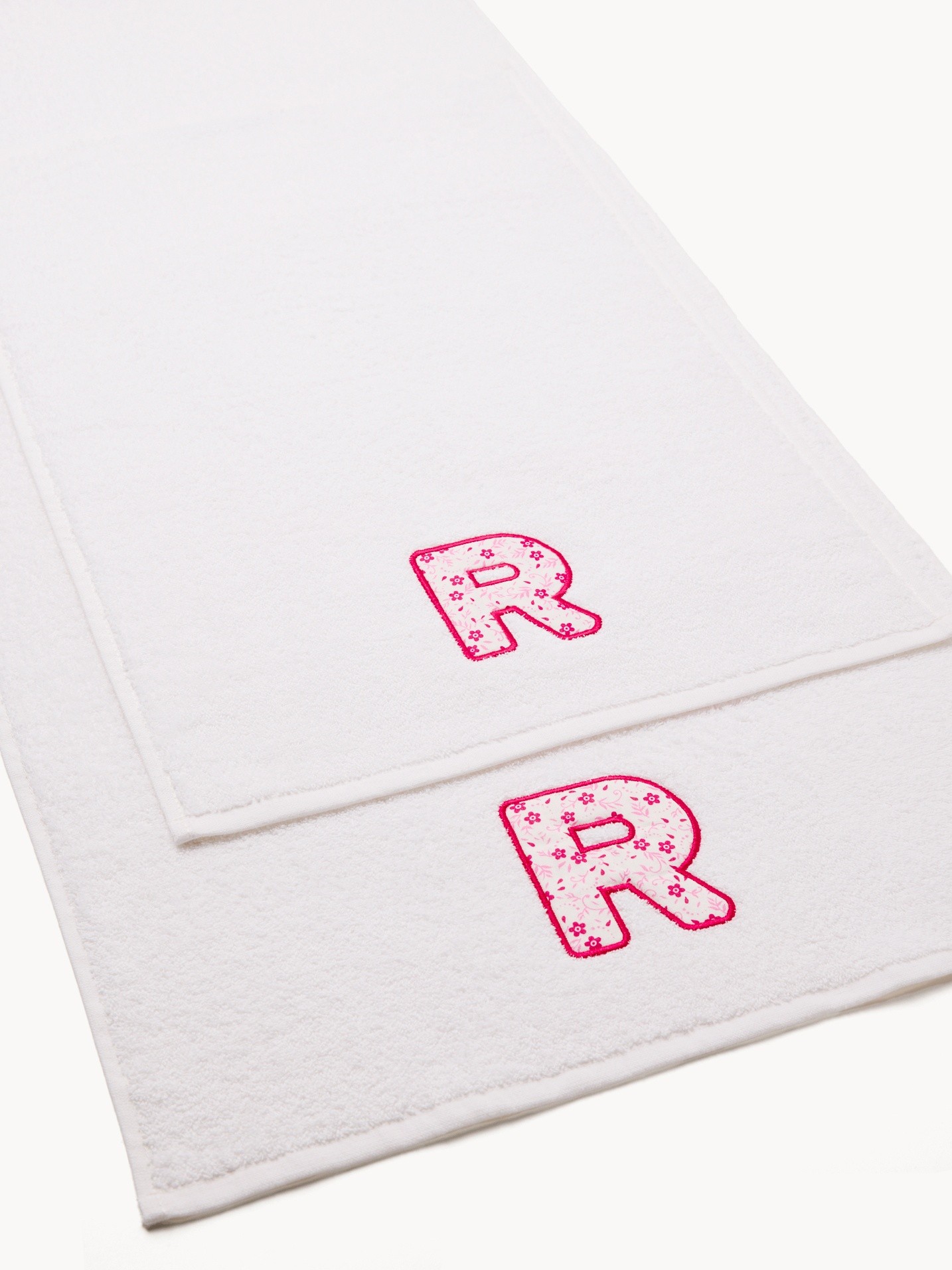 Terry towel set,letter design, White, large image number 1