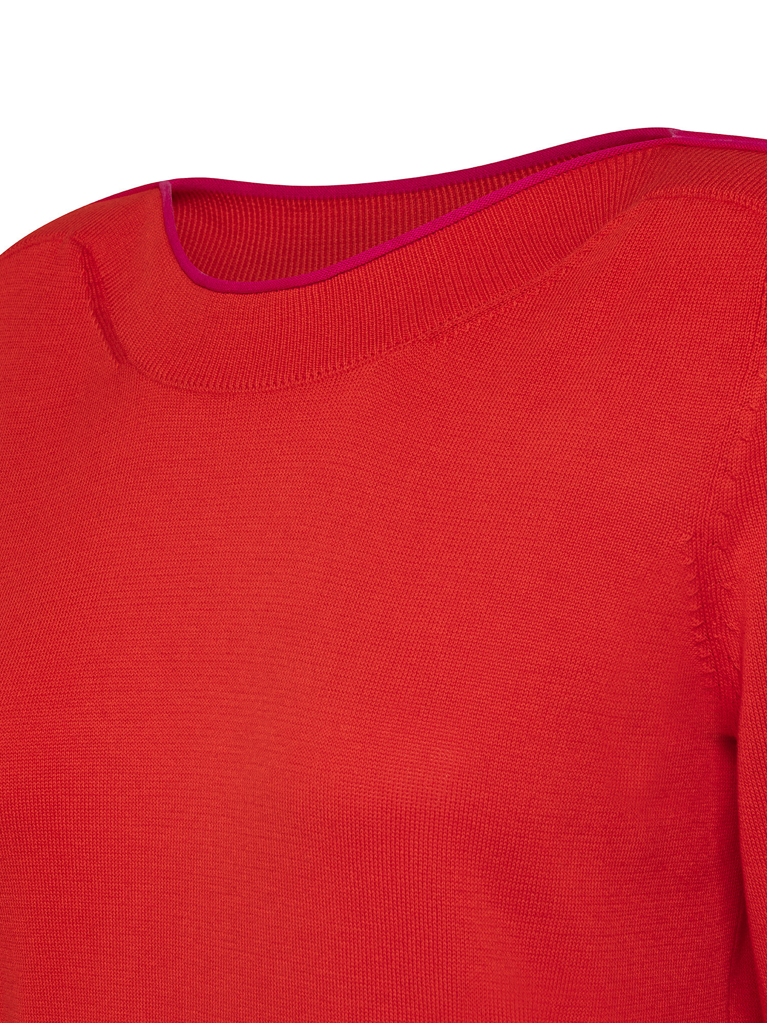 Boat neck pullover, Red, large image number 2