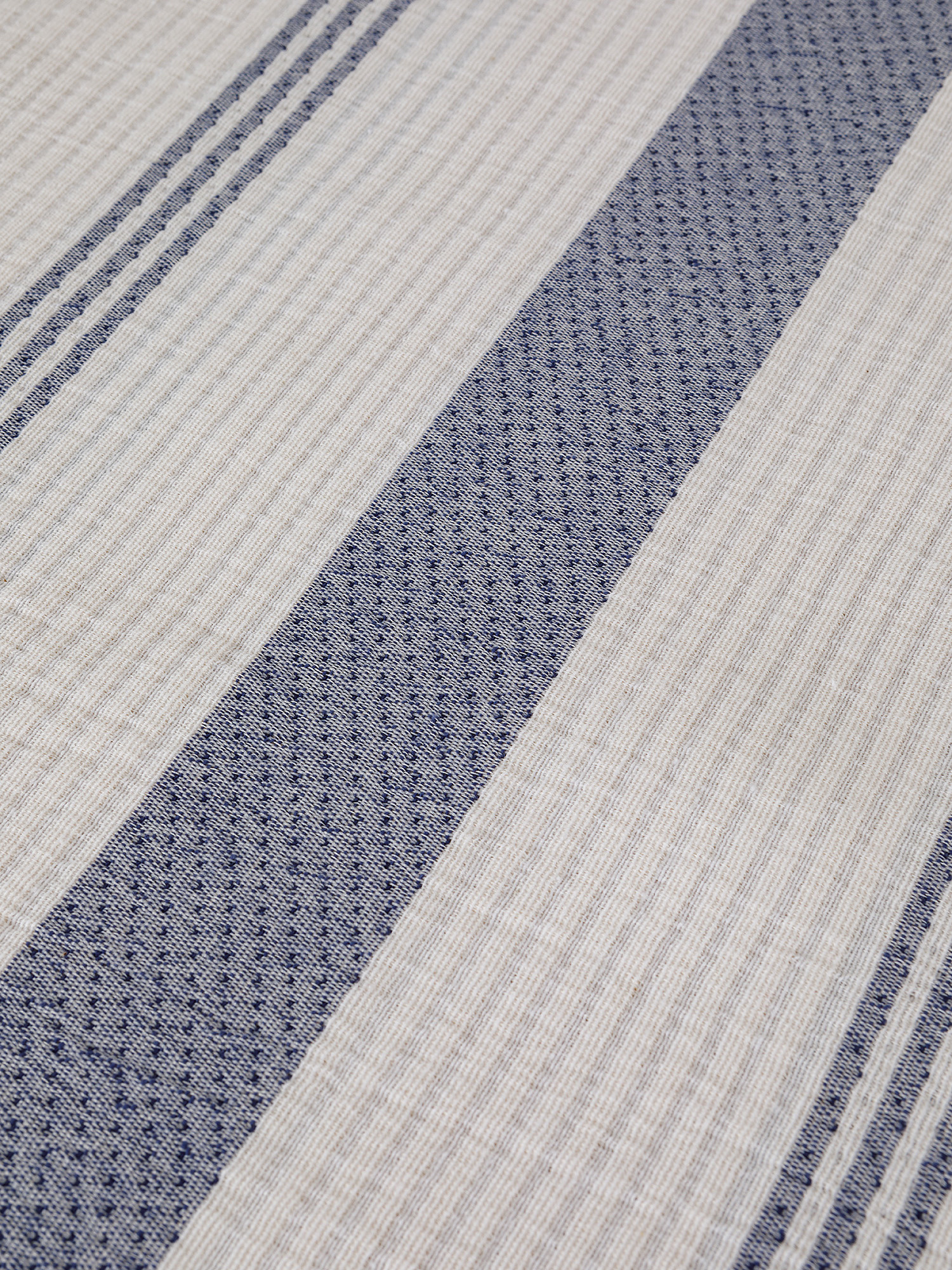 Striped cotton bedspread, Blue, large image number 1