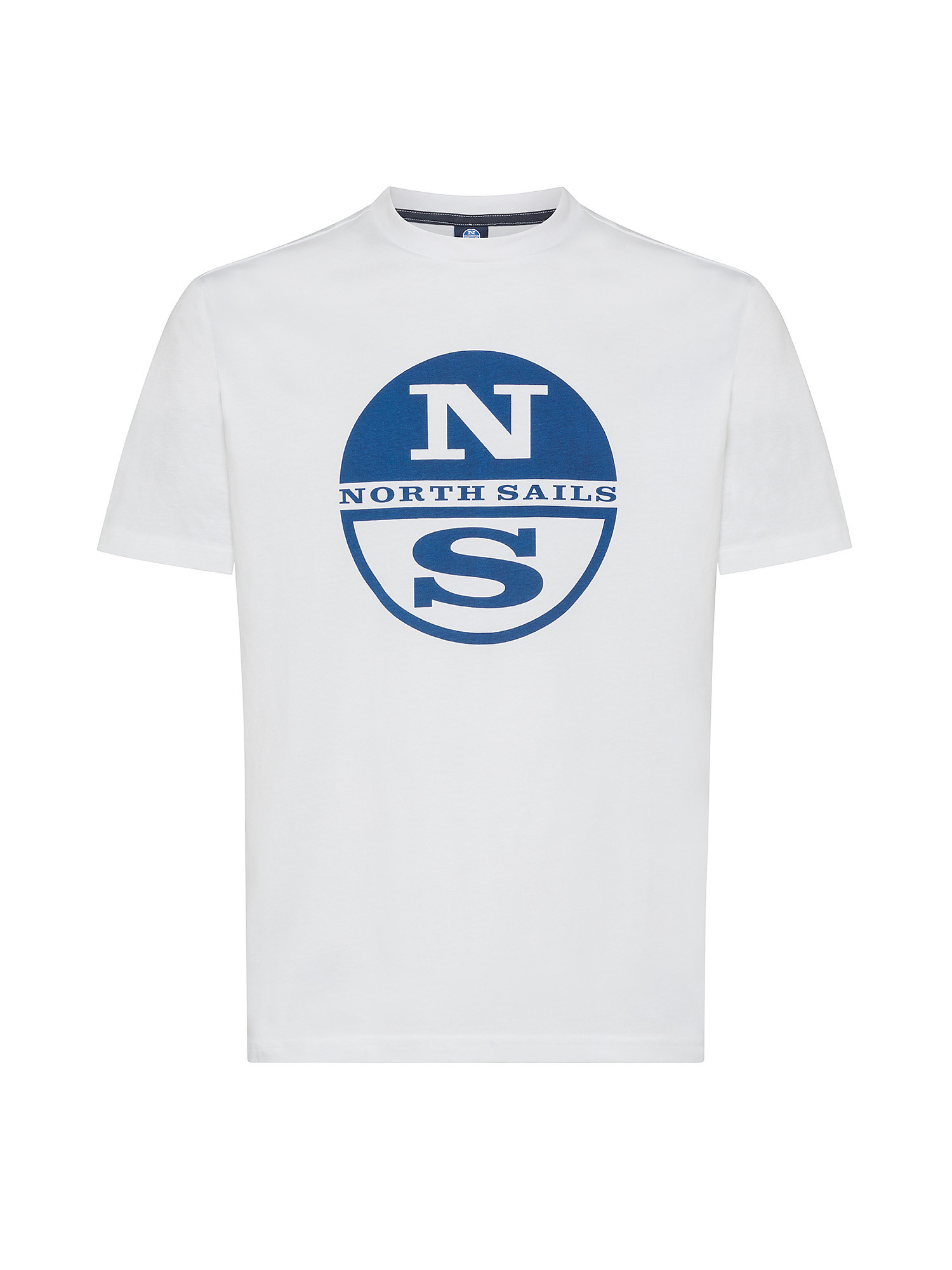 North sails - T-shirt in jersey di cotone organico con maxi logo stampato, Bianco, large image number 0