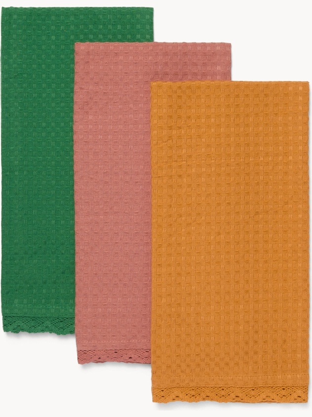 Set of 3 Pure Cotton Terry Tea Towels - Discounted Price
