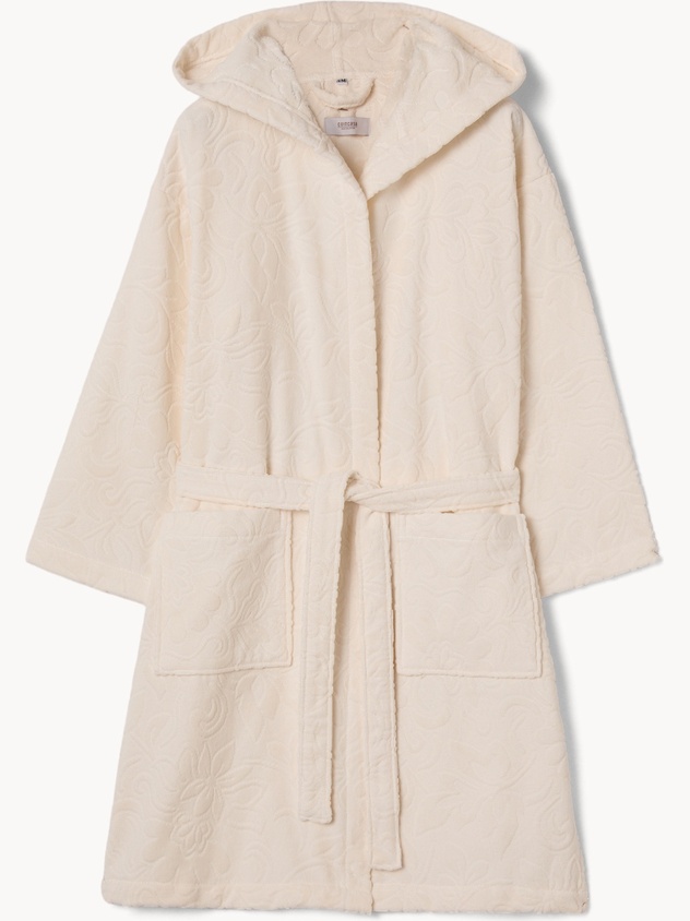 Accappatoio con fantasia floreale in puro cotone velour - Prezzo di lancio