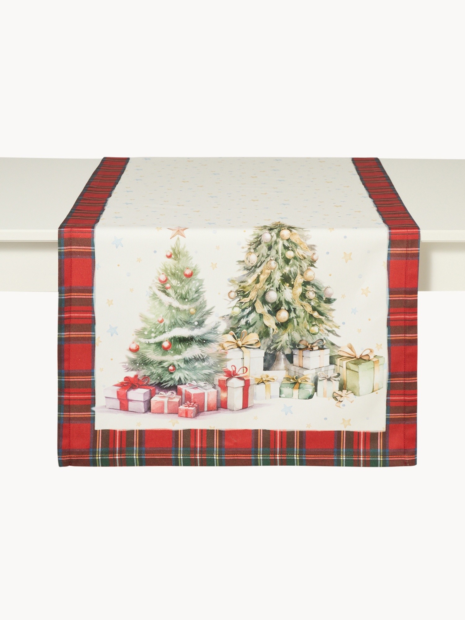 Runner in drill di puro cotone Gloriosa by Tessitura Randi, Bianco, large image number 1