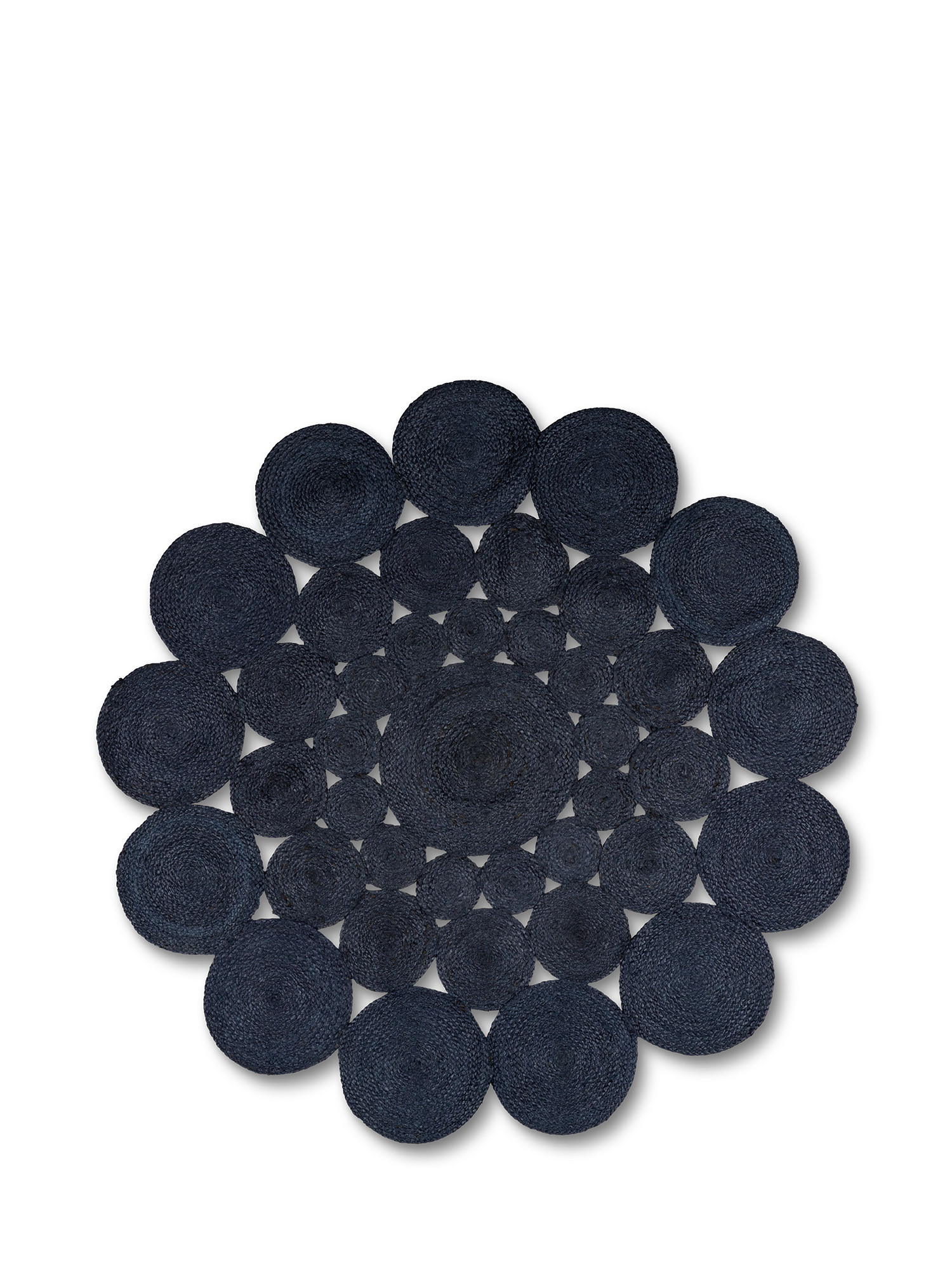 Round jute rug, Blue, large image number 0