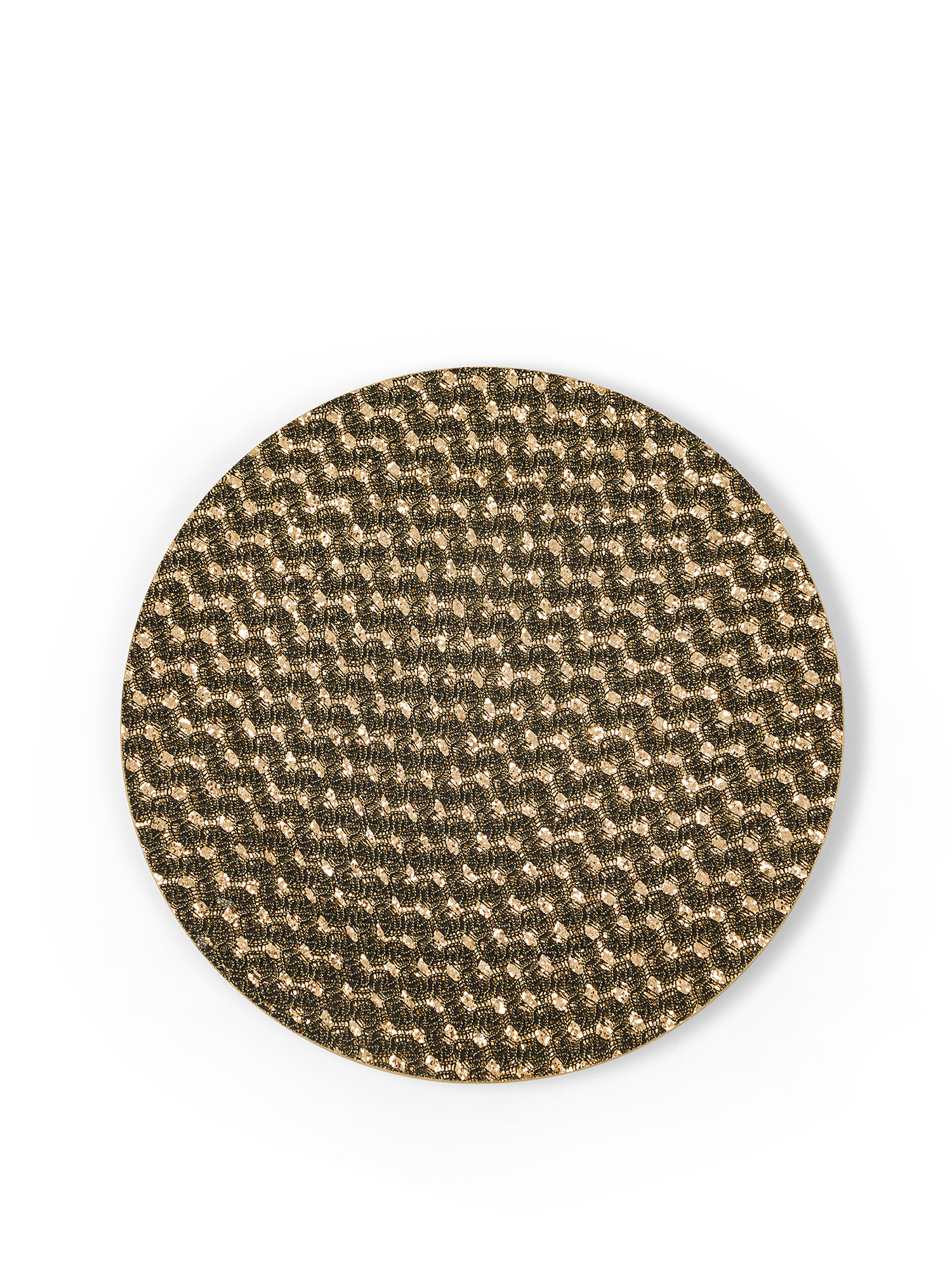 Glitter PVC charger plate, Brown, large image number 0
