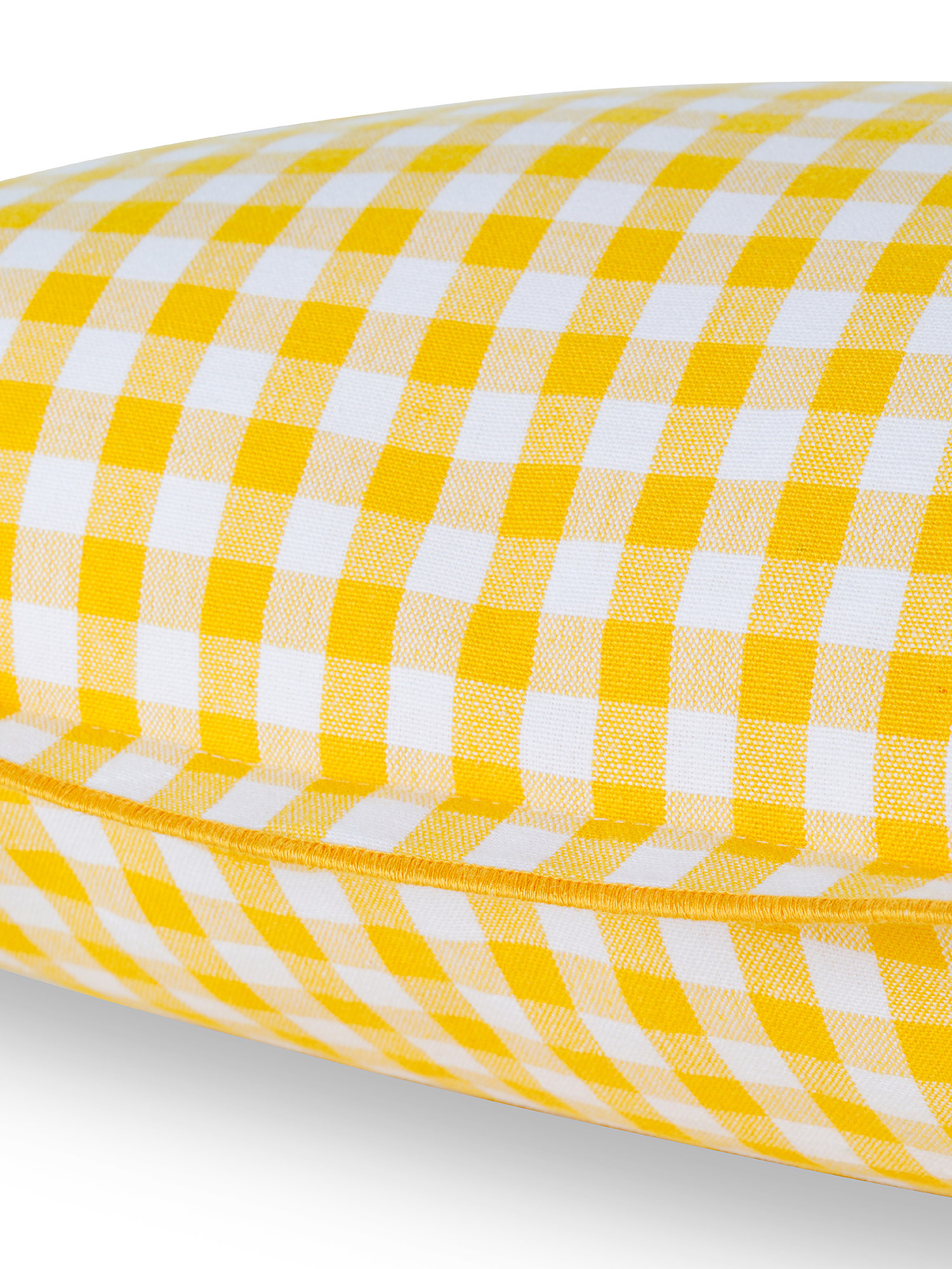 Washed cotton cushion with checks 35x50cm, Yellow, large image number 2