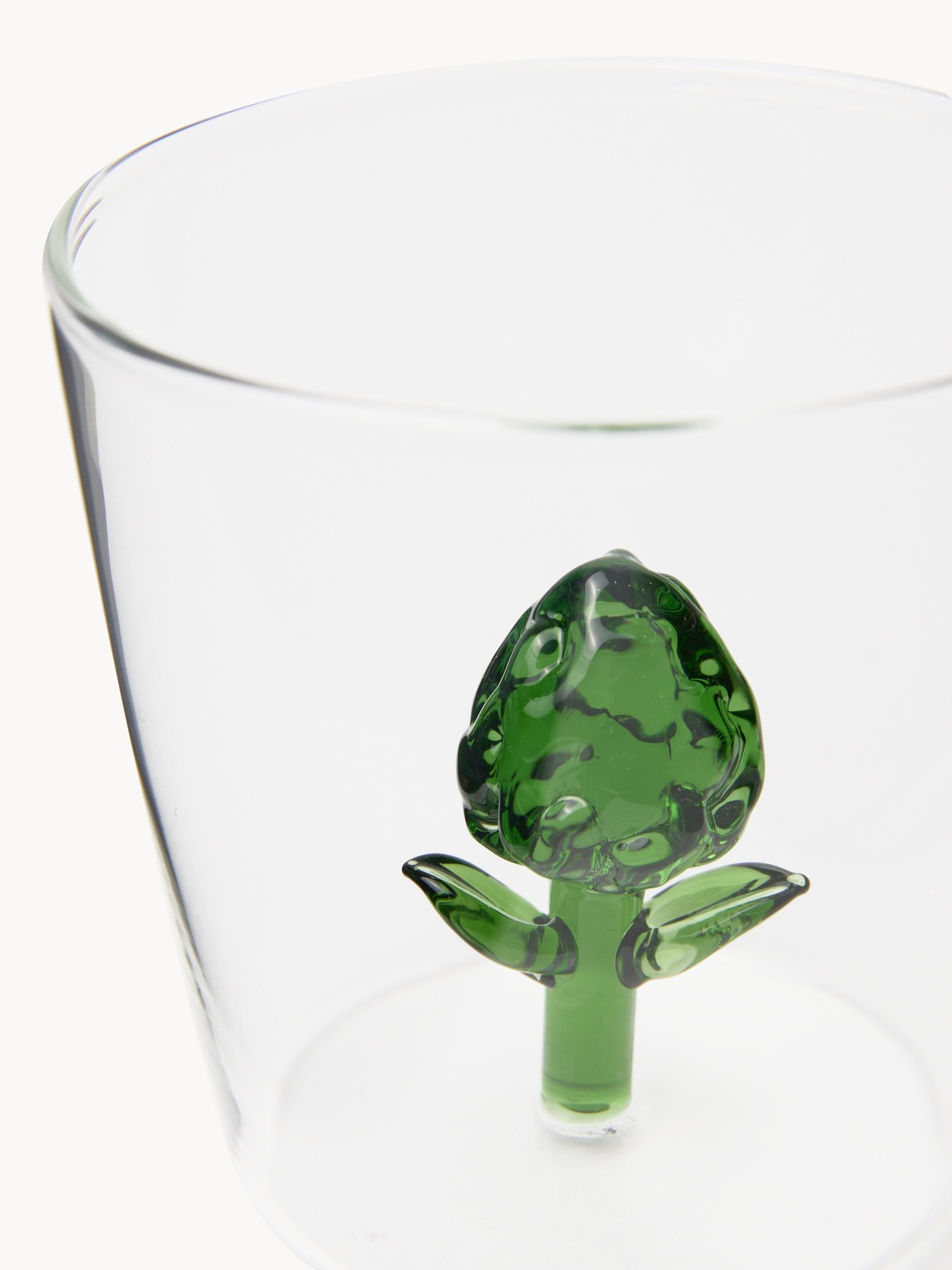 Glass tumbler with artichoke detail, Transparent, large image number 1