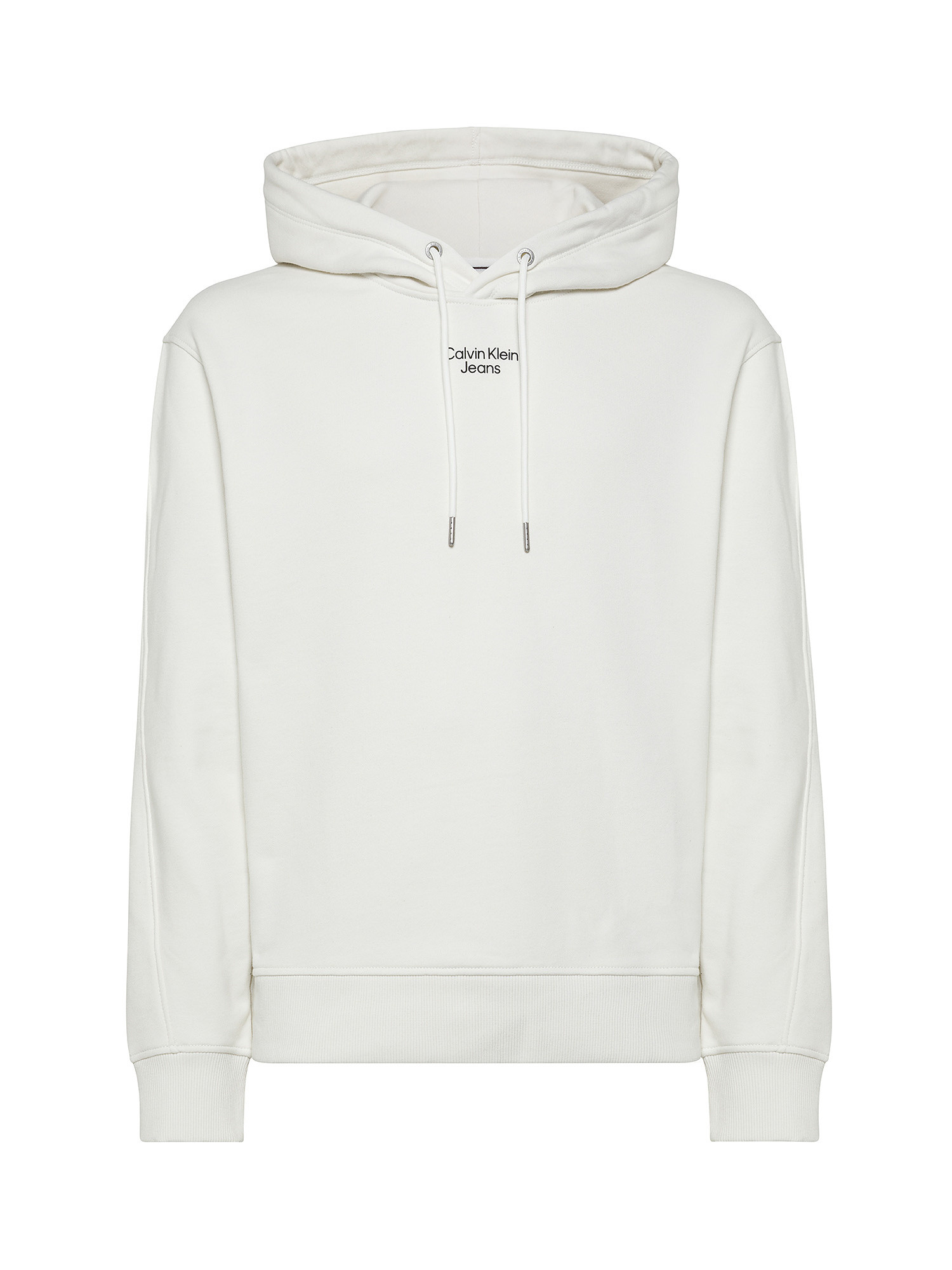 Calvin Klein Jeans - Relaxed fit sweatshirt in cotton with logo, White, large image number 0