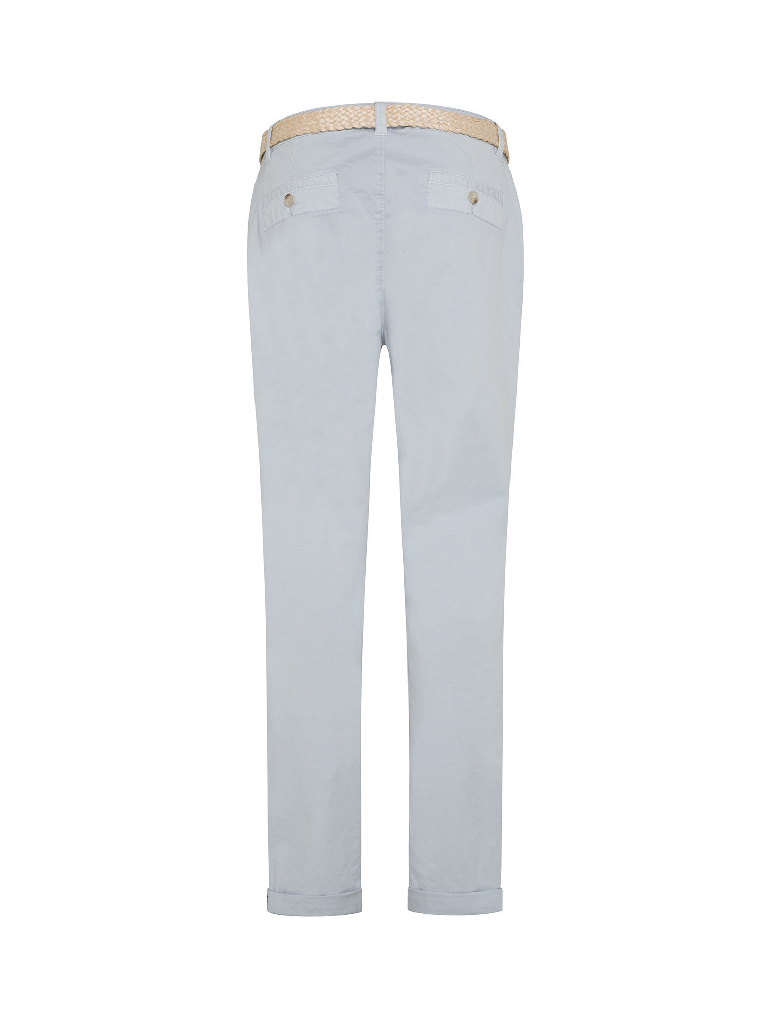 Esprit - Cropped chinos with belt, Light Blue, large image number 1