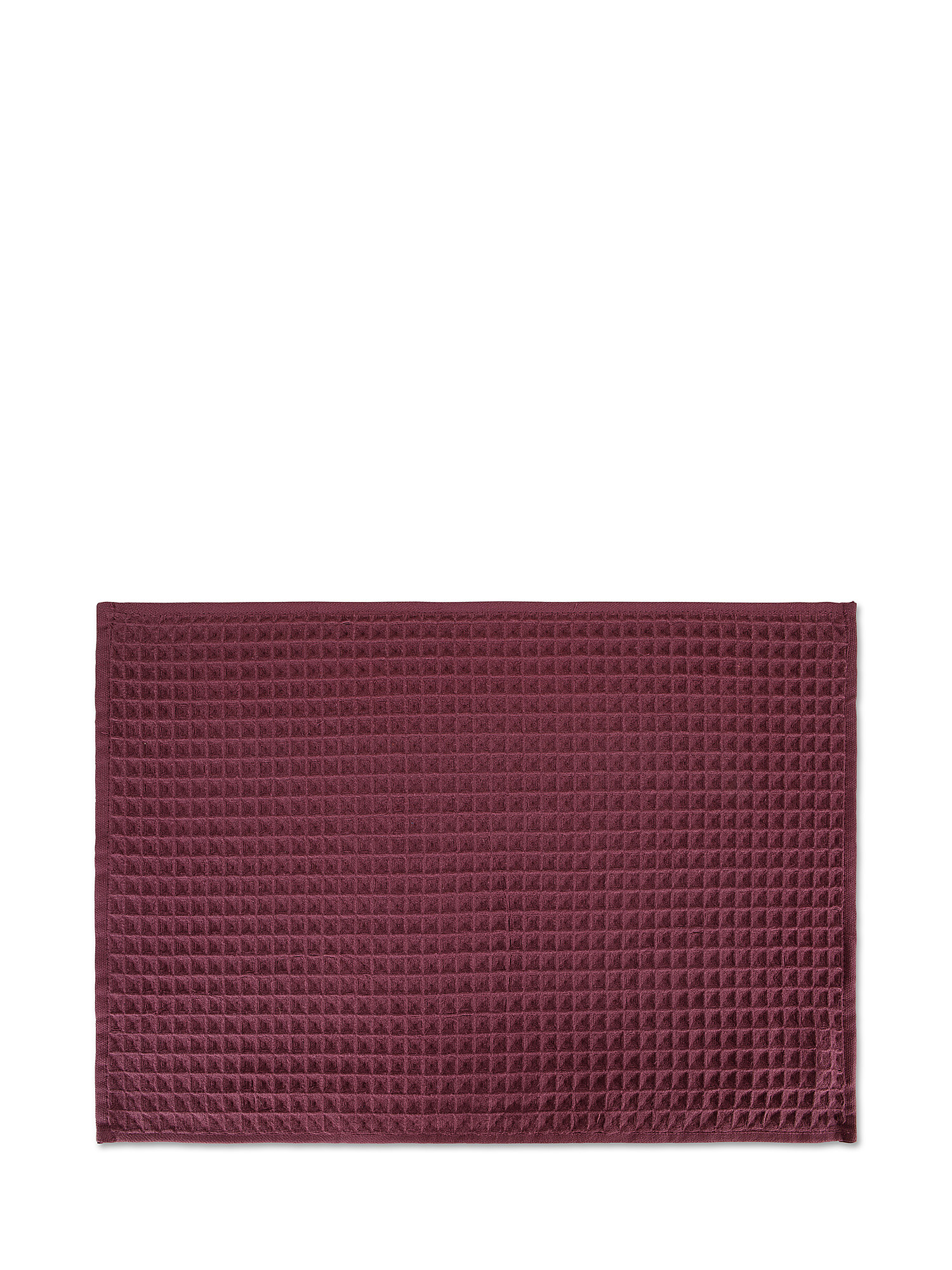 Set of 2 solid color honeycomb cotton towels, Purple, large image number 2