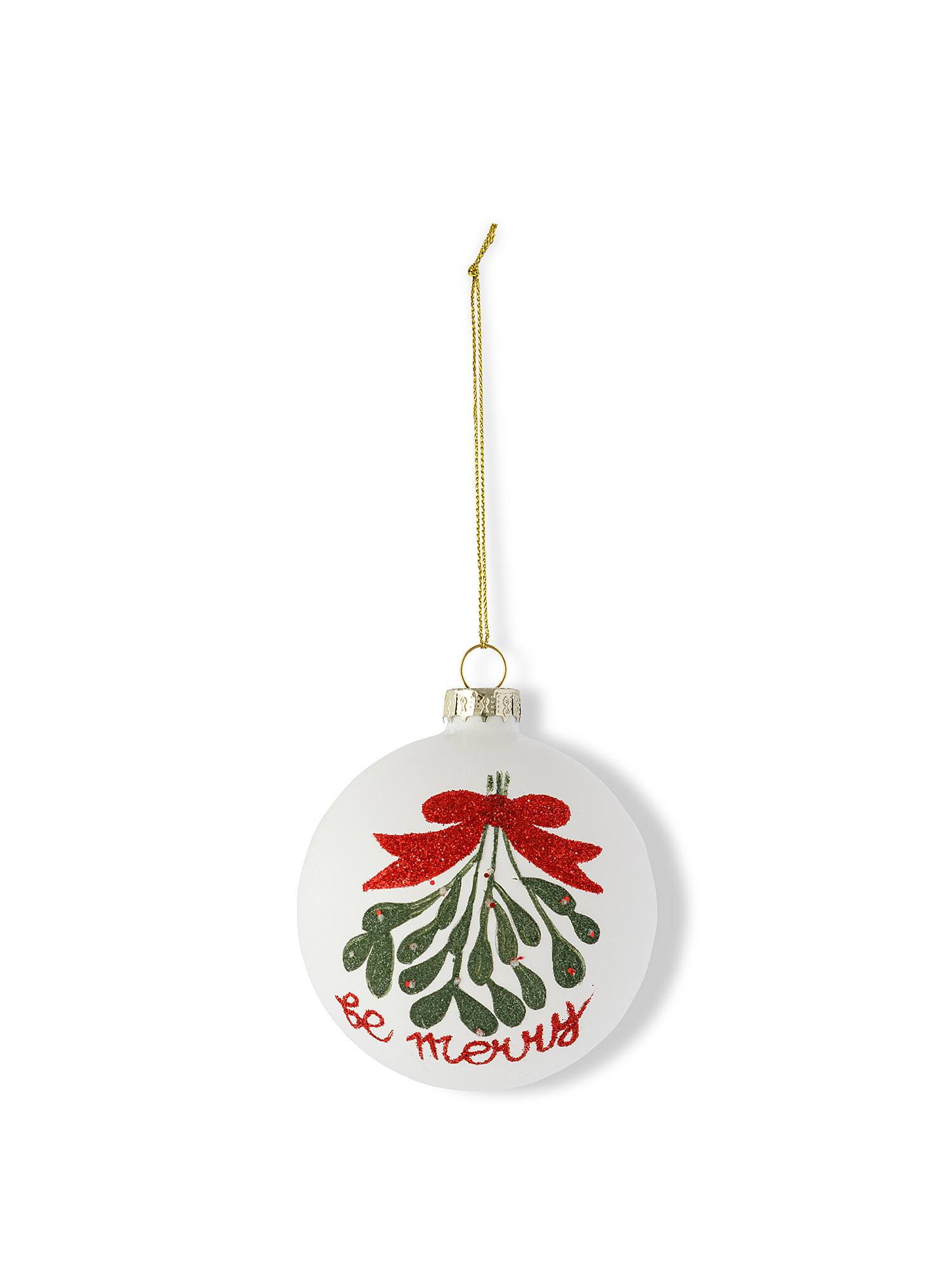 Hand decorated glass sphere, White, large image number 0