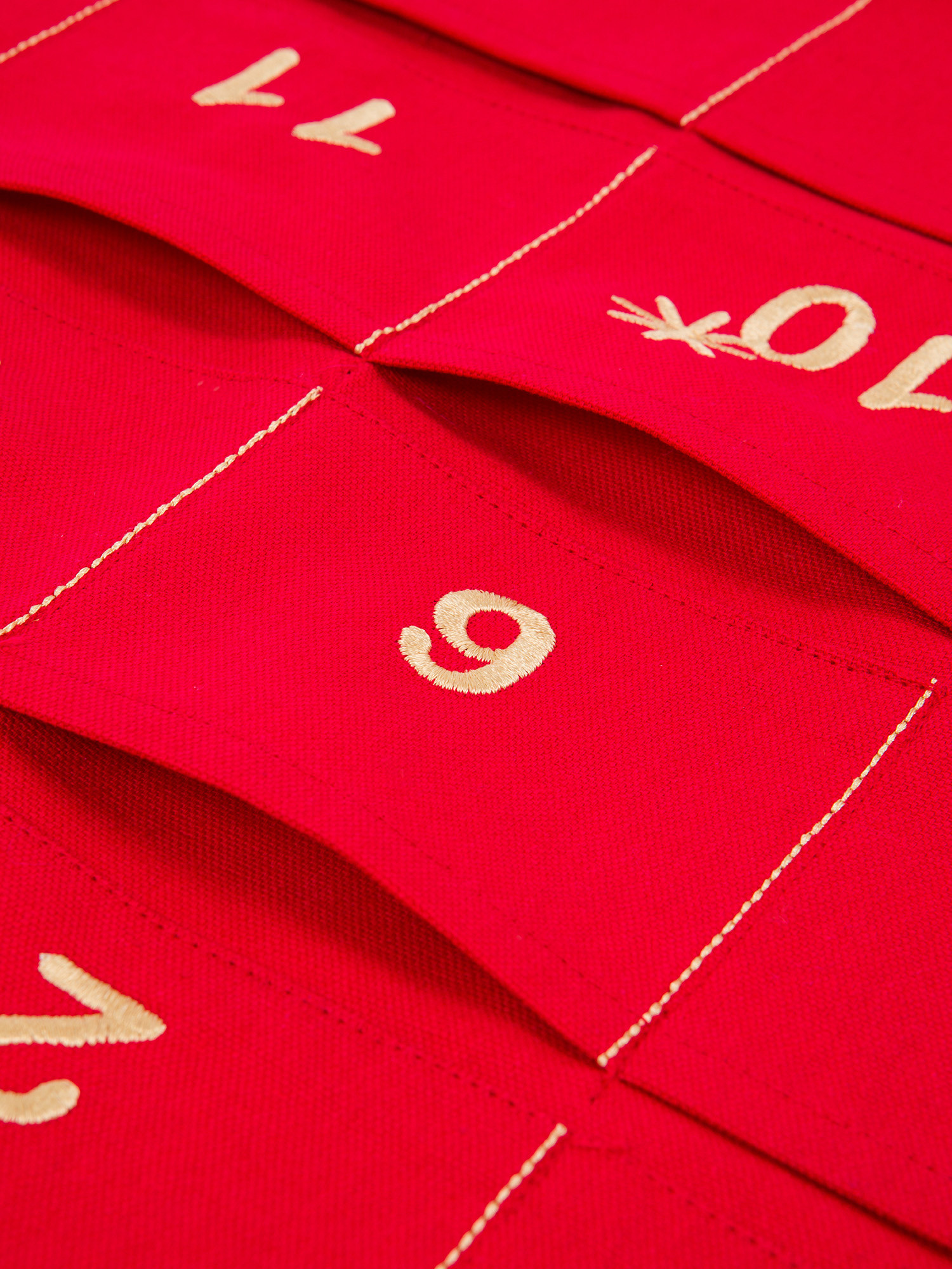 Calendario dell'avvento in tessuto, Rosso, large image number 1