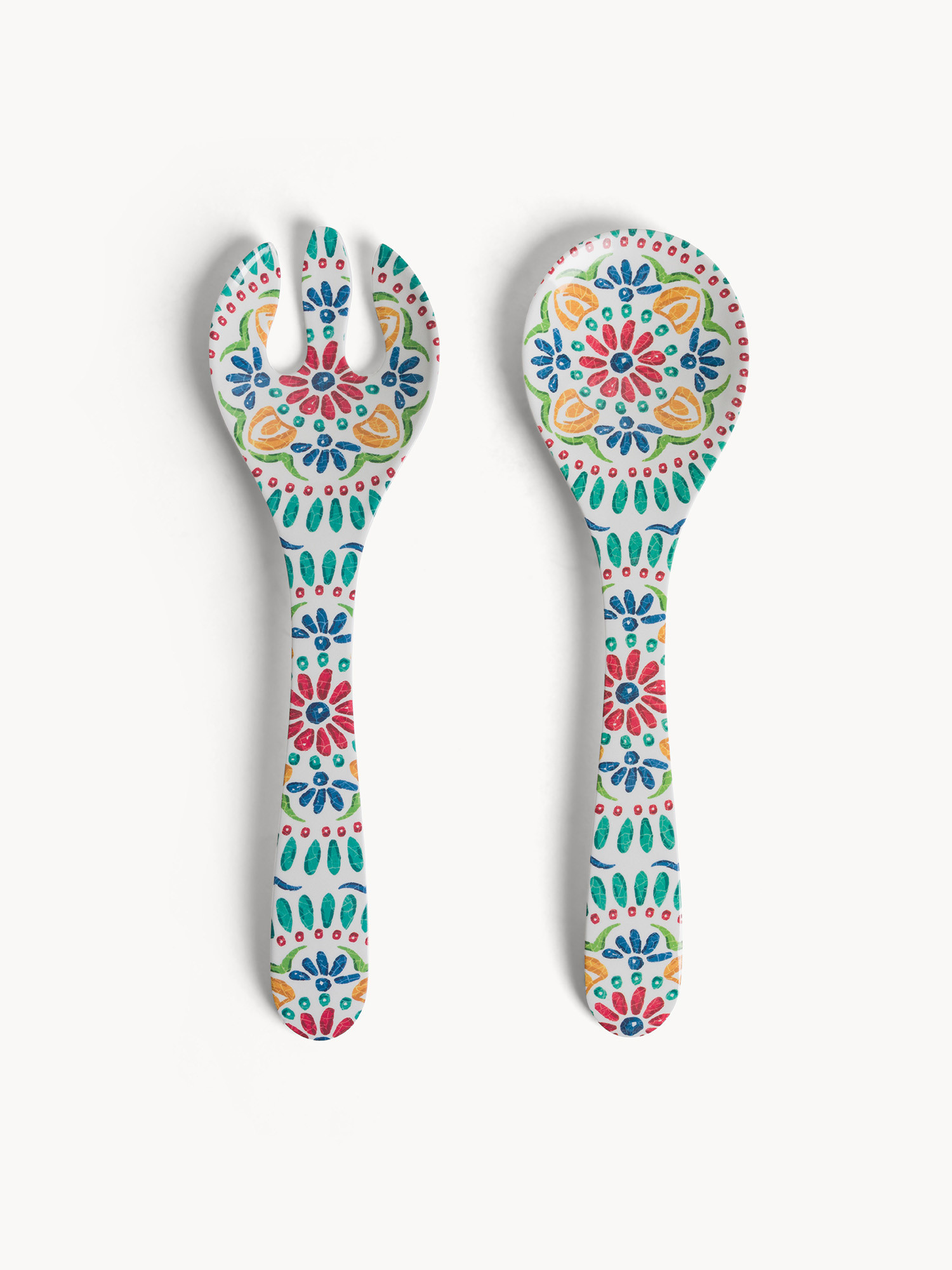 Set 2 posate da insalata in melammina Artisan, Multicolor, large image number 0