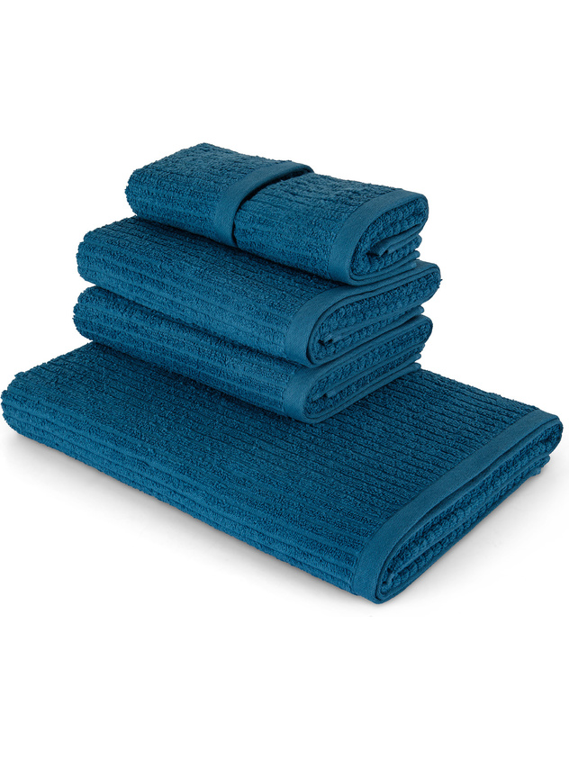 Set 5 asciugamani puro cotone righe jacquard