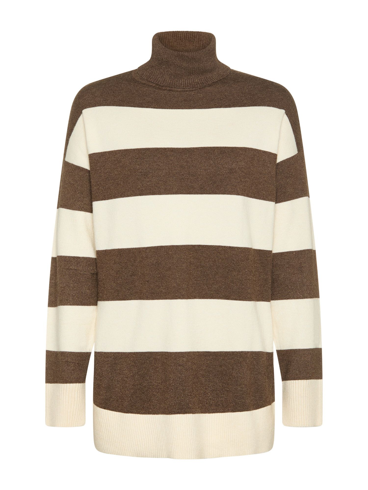 Only - Striped knit turtleneck, Brown, large image number 0