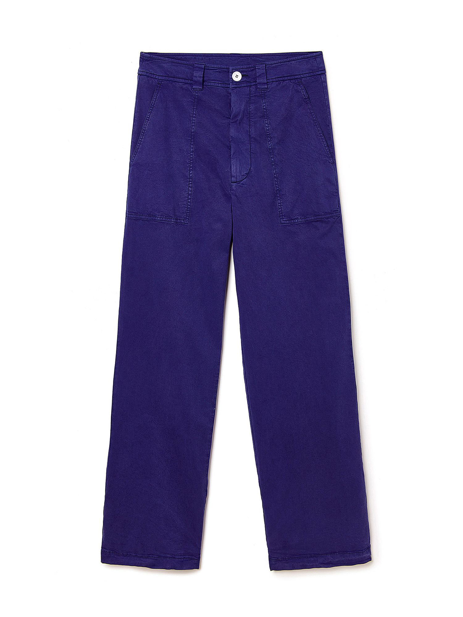 Pantaloni Eugene in twill di cotone tinto in capo e lyocell elasticizzato, Blu, large