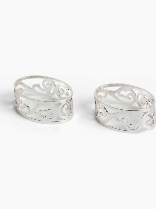 Set 2 portatovaglioli in silver plated