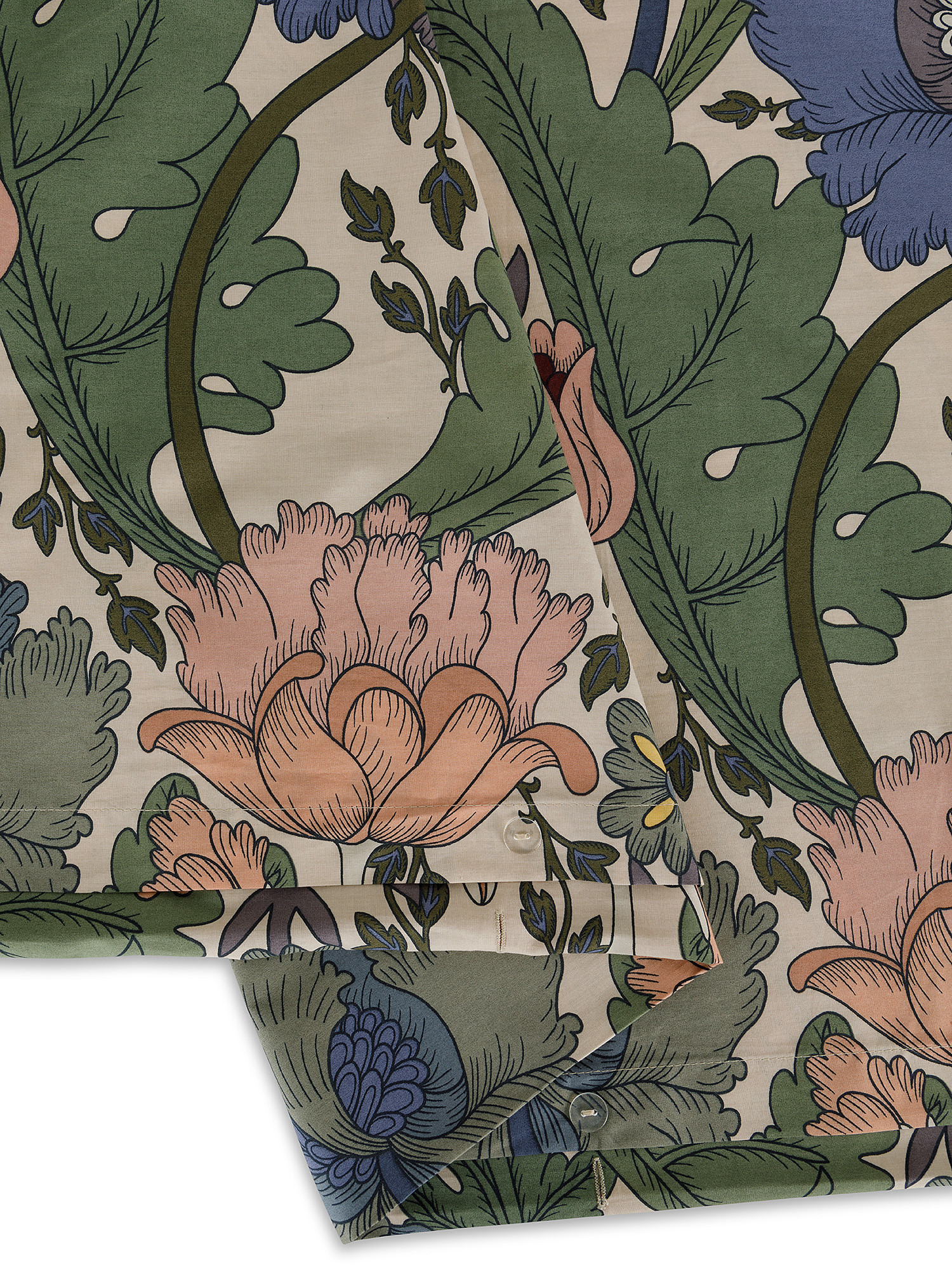 Parure copripiumino cotone percalle fantasia floreale, Multicolor, large image number 1