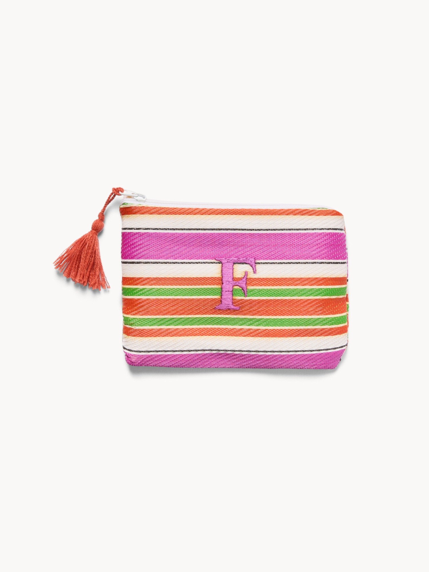 Pochette con lettera ricamata F, Multicolor Lettera F, large image number 0