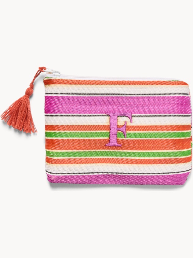 Pochette con lettera ricamata F