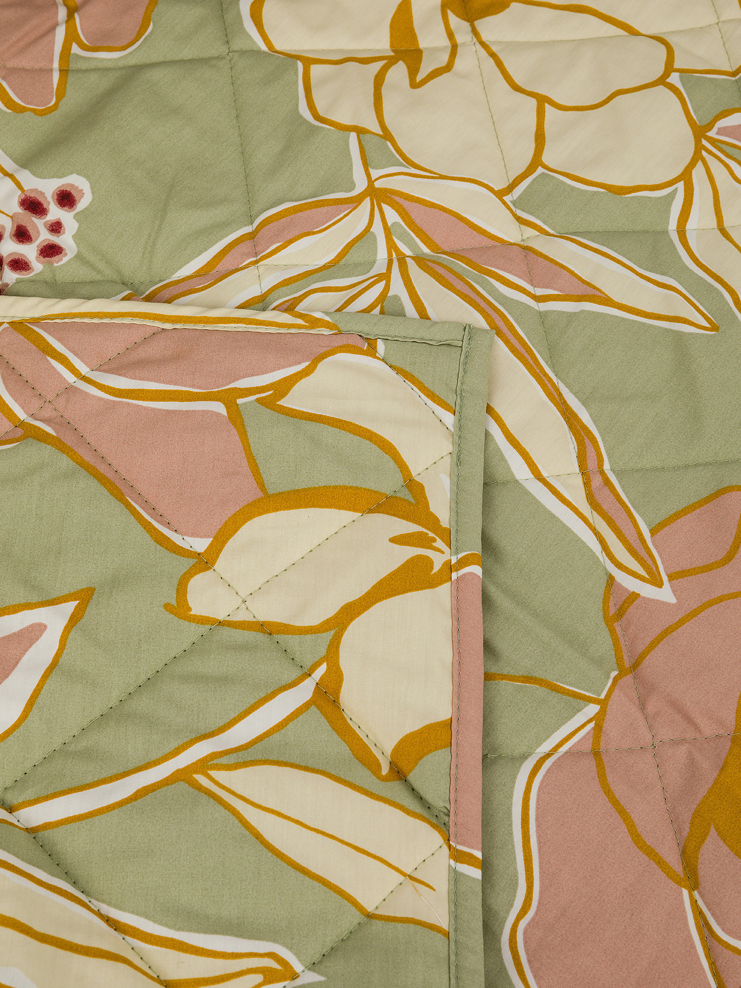 Floral print percale cotton quilt, Multicolor, large image number 1