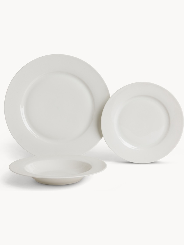 Set 18 piatti in new bone china Falda