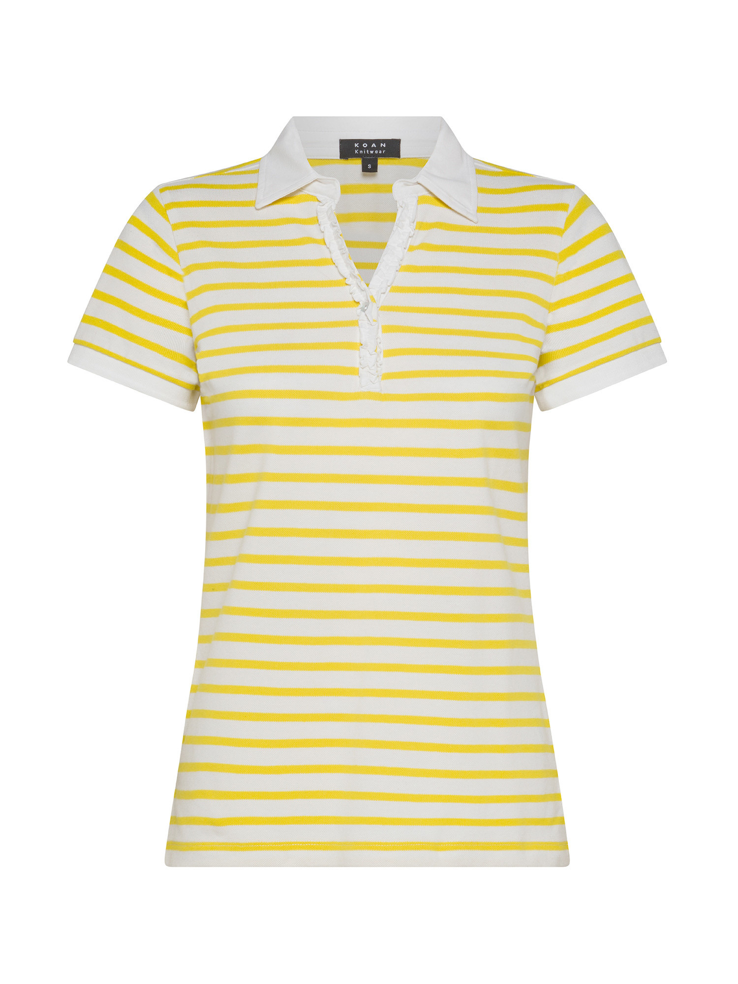 Koan - Striped T-shirt with ruffles, Yellow, large image number 0