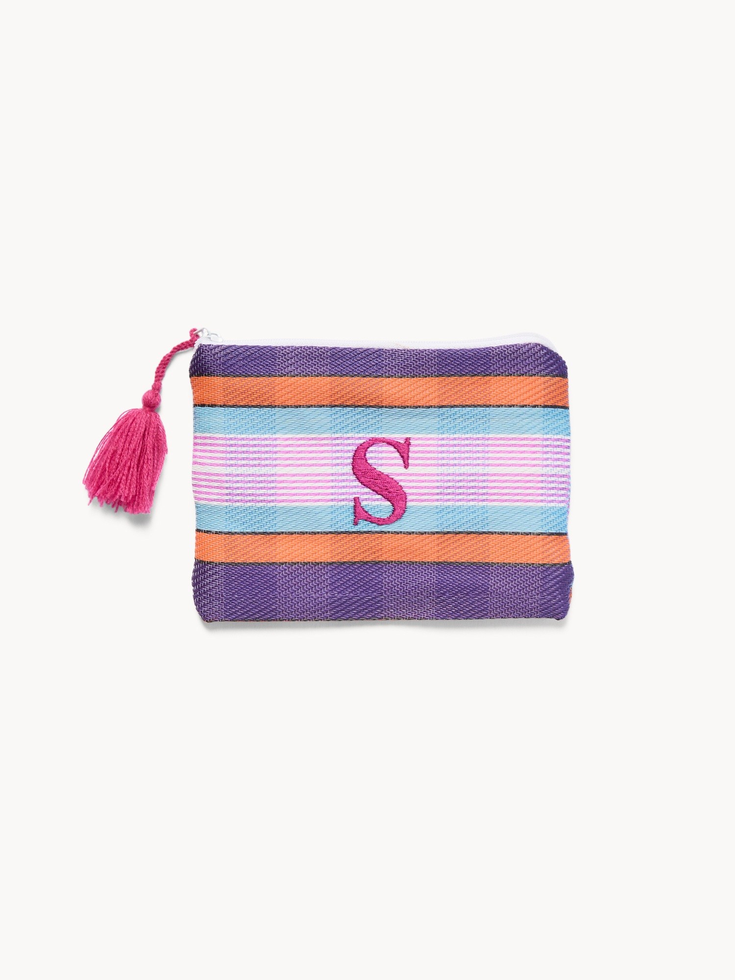 Pochette con lettera ricamata S, Multicolor Lettera S, large image number 0